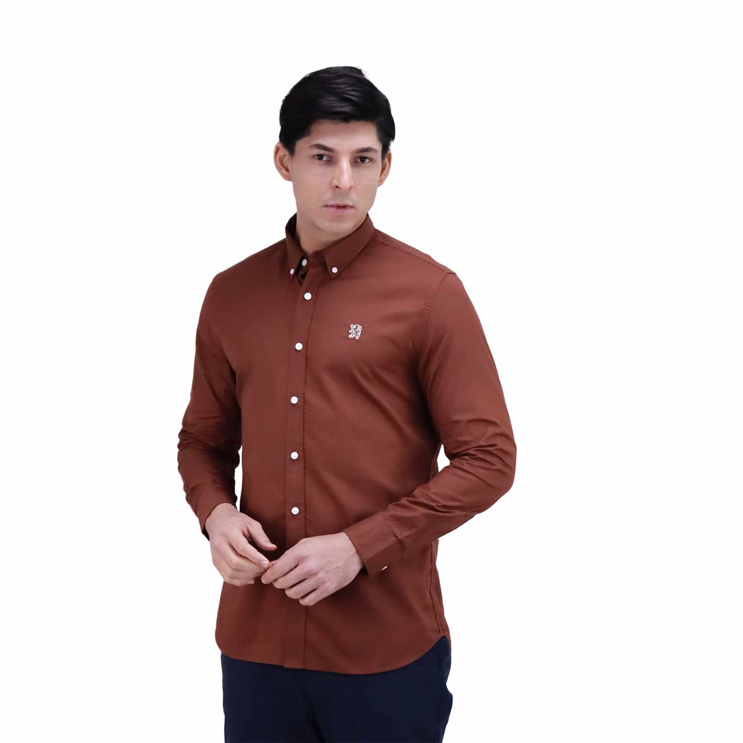 Men's Shirt With Small Lion Embroidery
