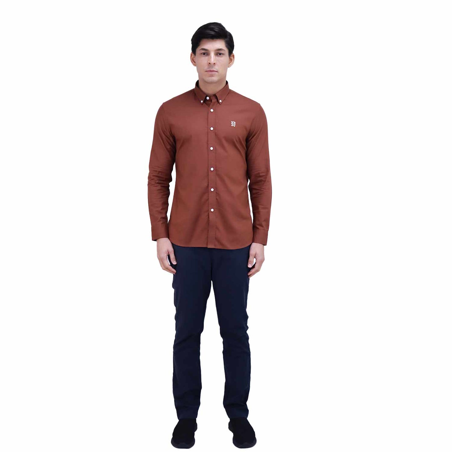 Men's Shirt With Small Lion Embroidery