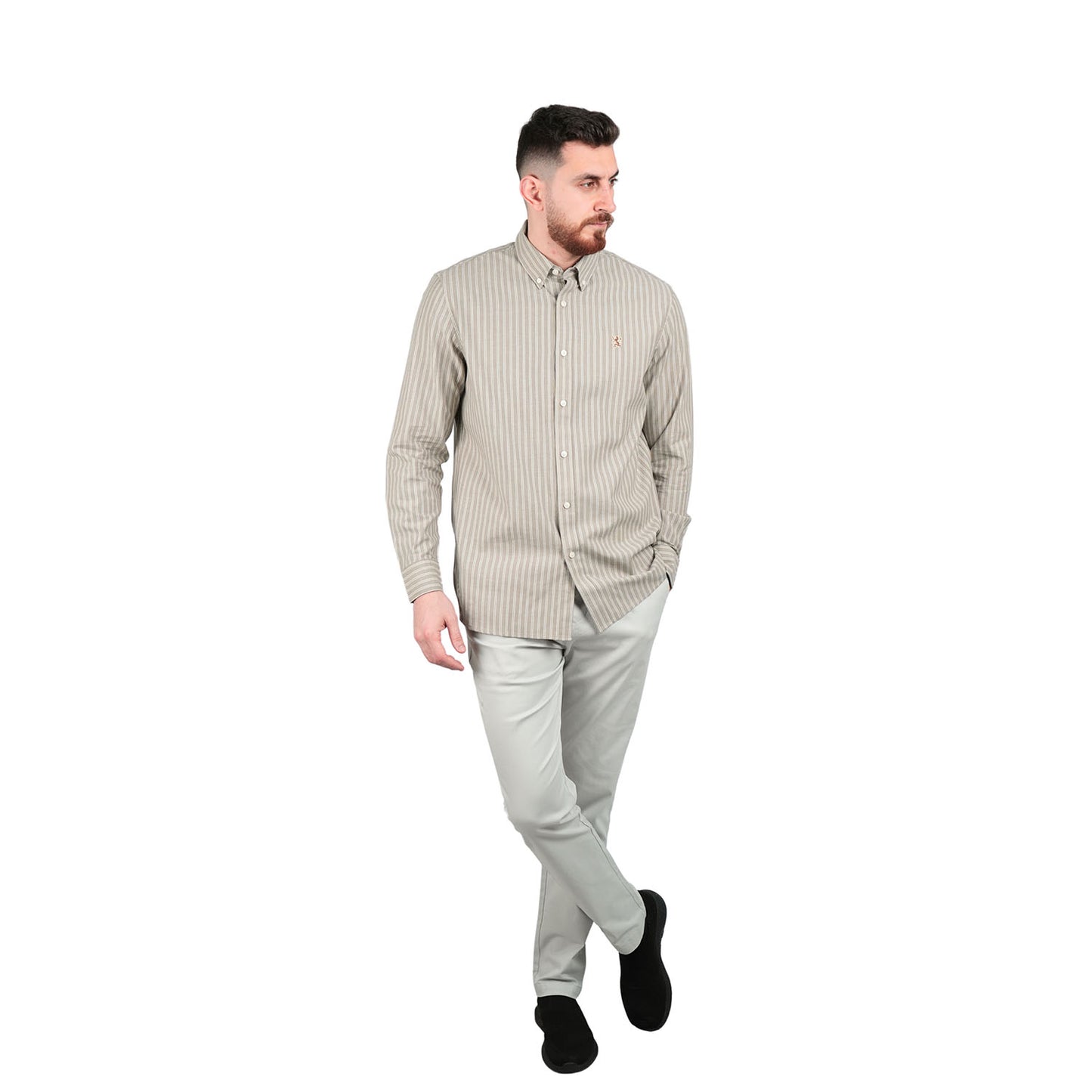 Men's Shirt With Small Lion Embroidery