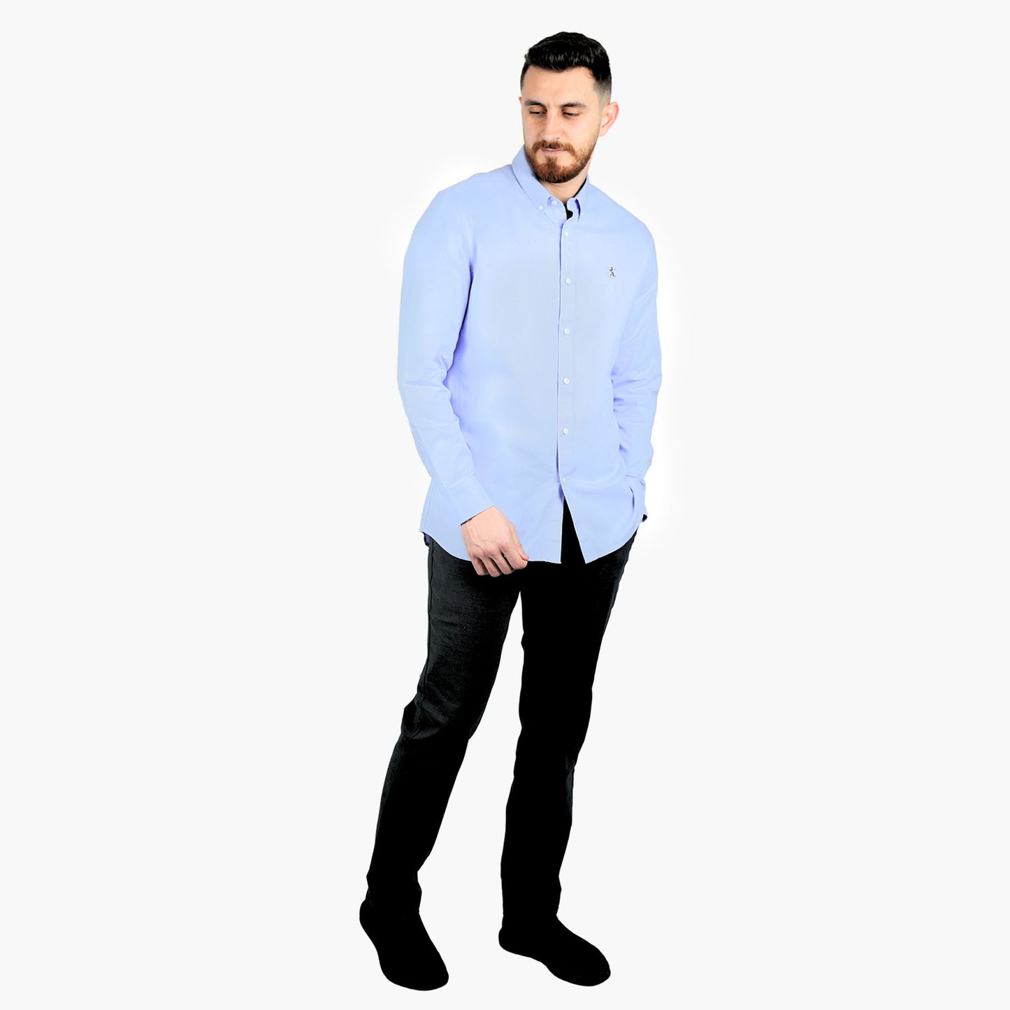 Men's Shirt With Small Lion Embroidery