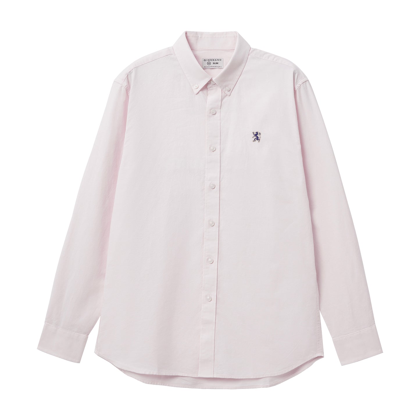 Giordano Men's Shirt With Small Lion Embroidery-White