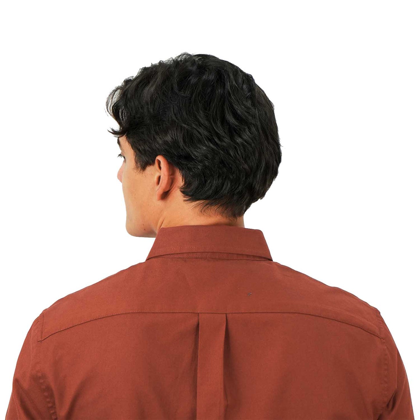Men's Cotton Oxford Shirt - Small Lion Embroidery, Slim Fit, Full Button
