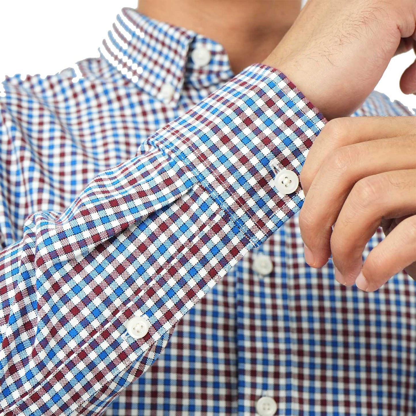 Men's Cotton Oxford Shirt - Small Lion Embroidery, Slim Fit, Full Button