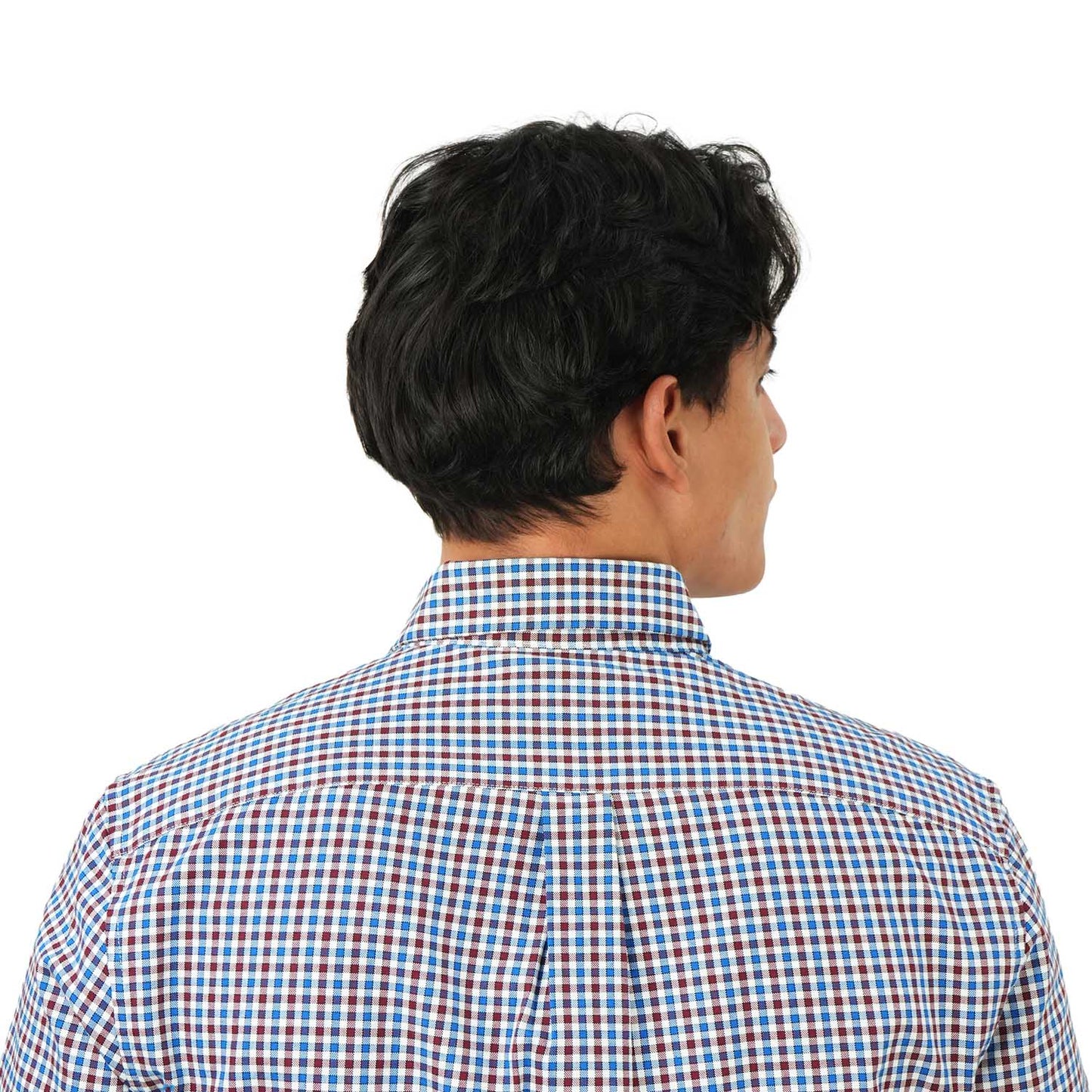 Men's Cotton Oxford Shirt - Small Lion Embroidery, Slim Fit, Full Button