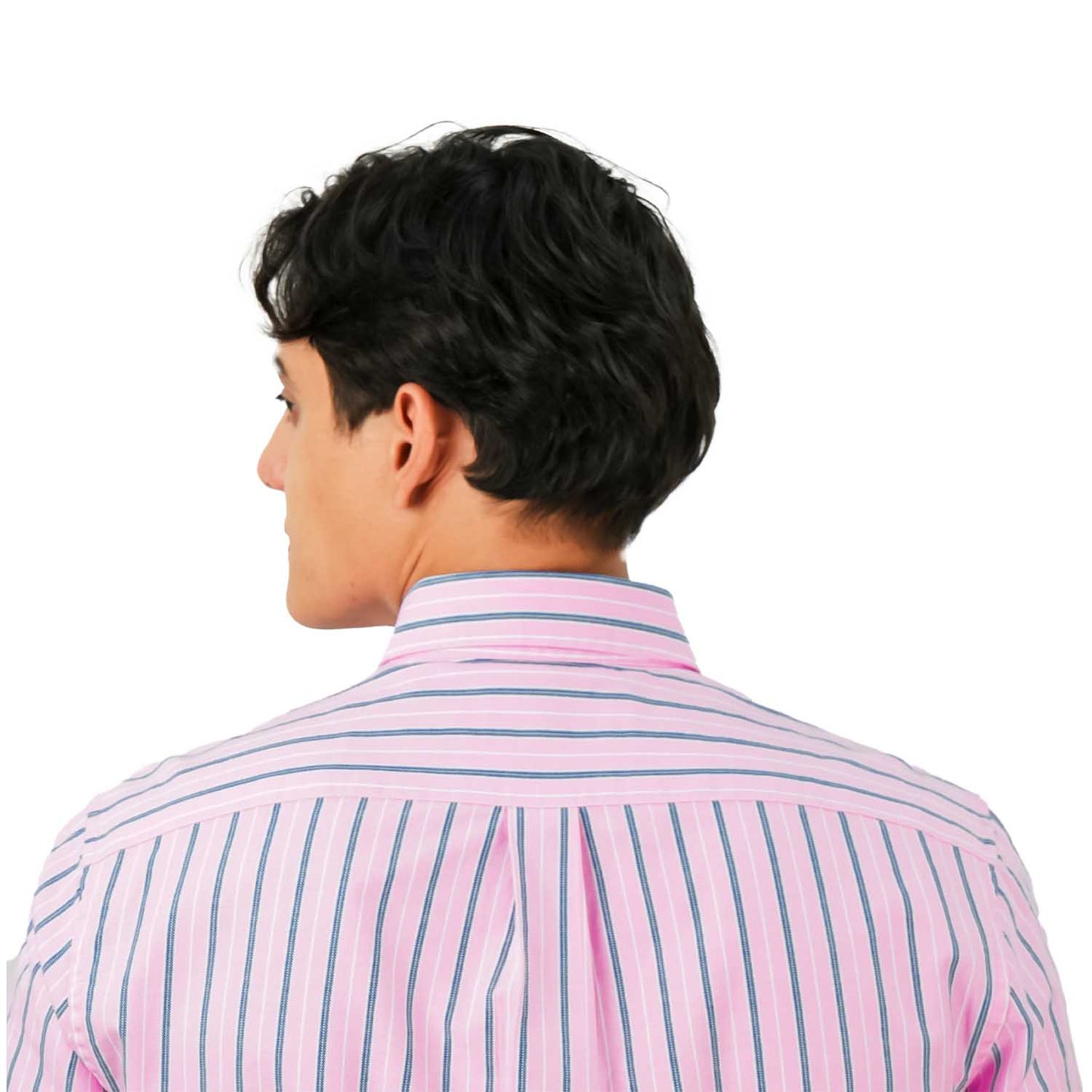 Men's Cotton Oxford Shirt - Small Lion Embroidery, Slim Fit, Full Button