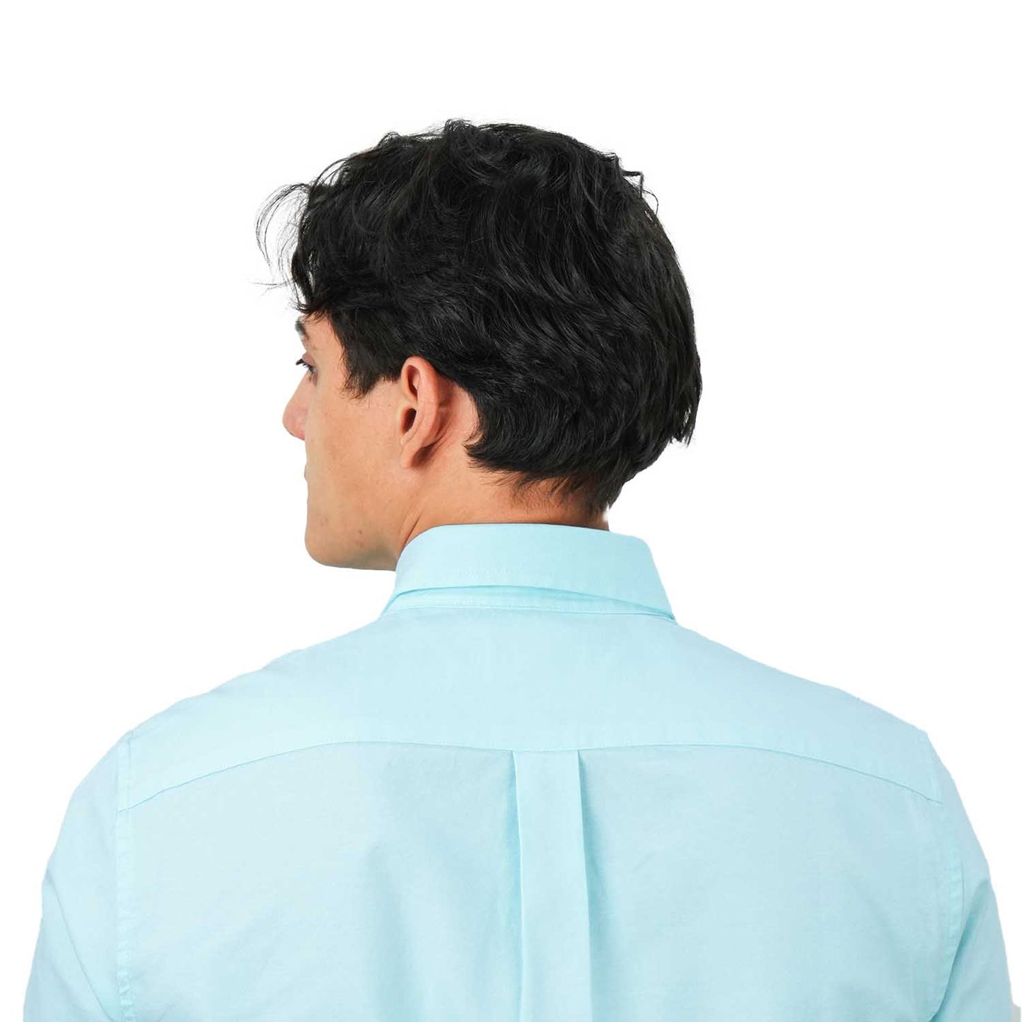 Men's Cotton Oxford Shirt - Small Lion Embroidery, Slim Fit, Full Button