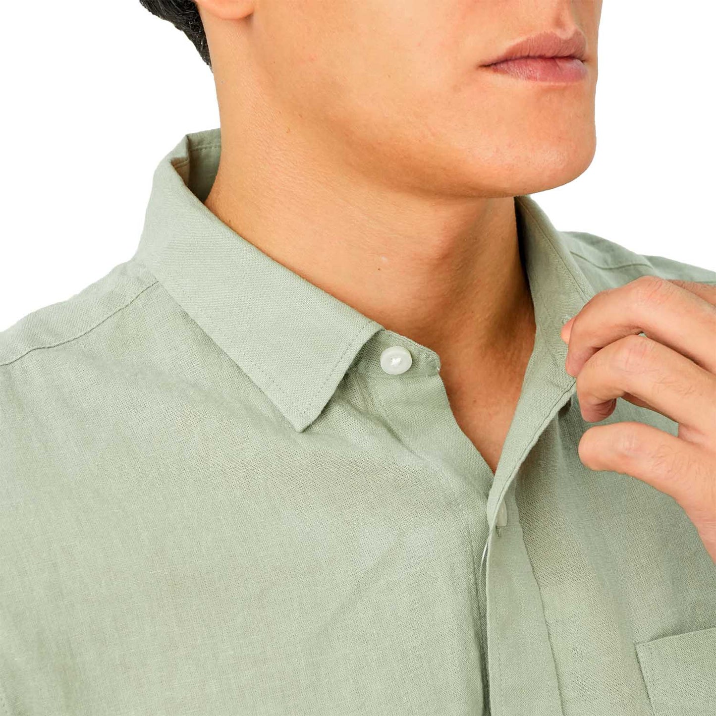 Men's Linen Cotton Poplin Short Sleeve Shirt