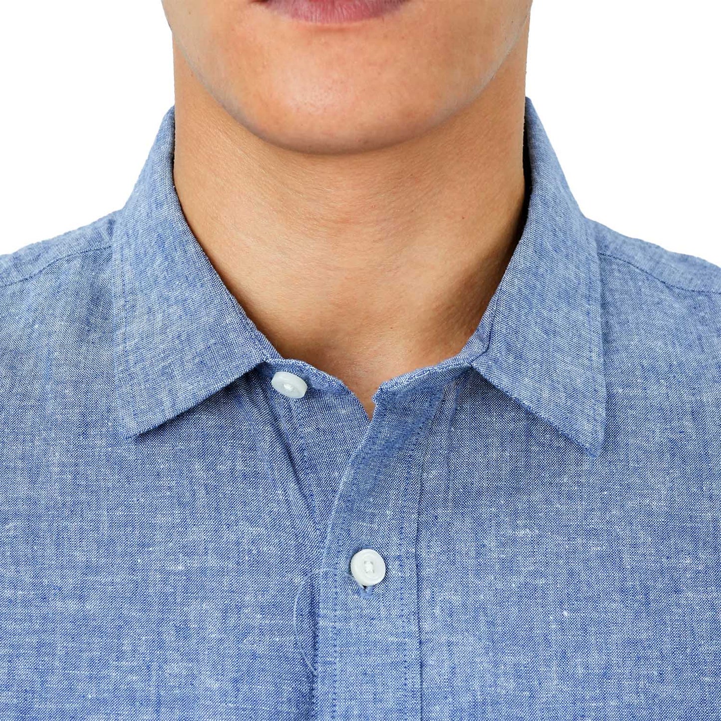 Men's Linen Cotton Poplin Short Sleeve Shirt