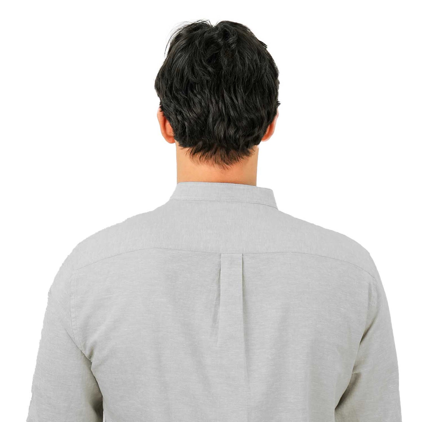 Men's Linen Poplin Blend Stand Collar Shirt