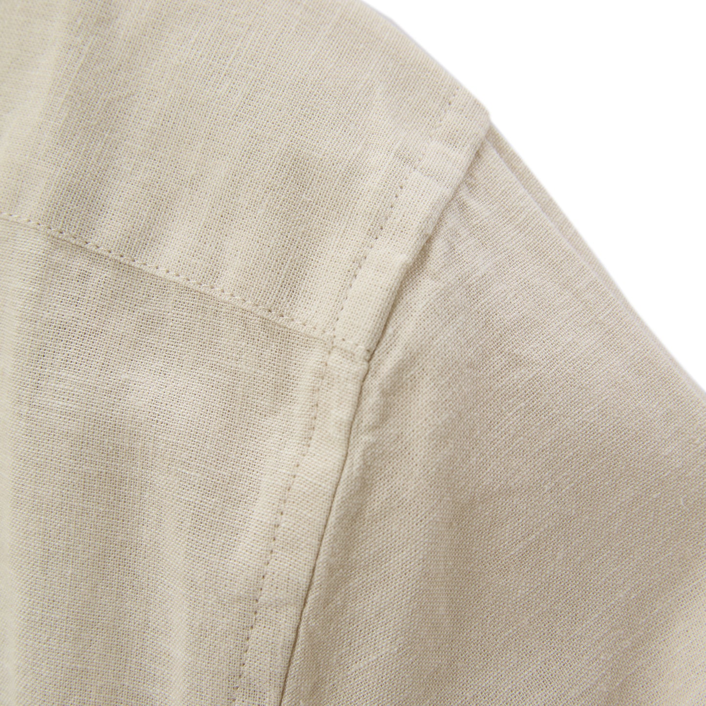 Men's Linen Poplin Blend Stand Collar Shirt