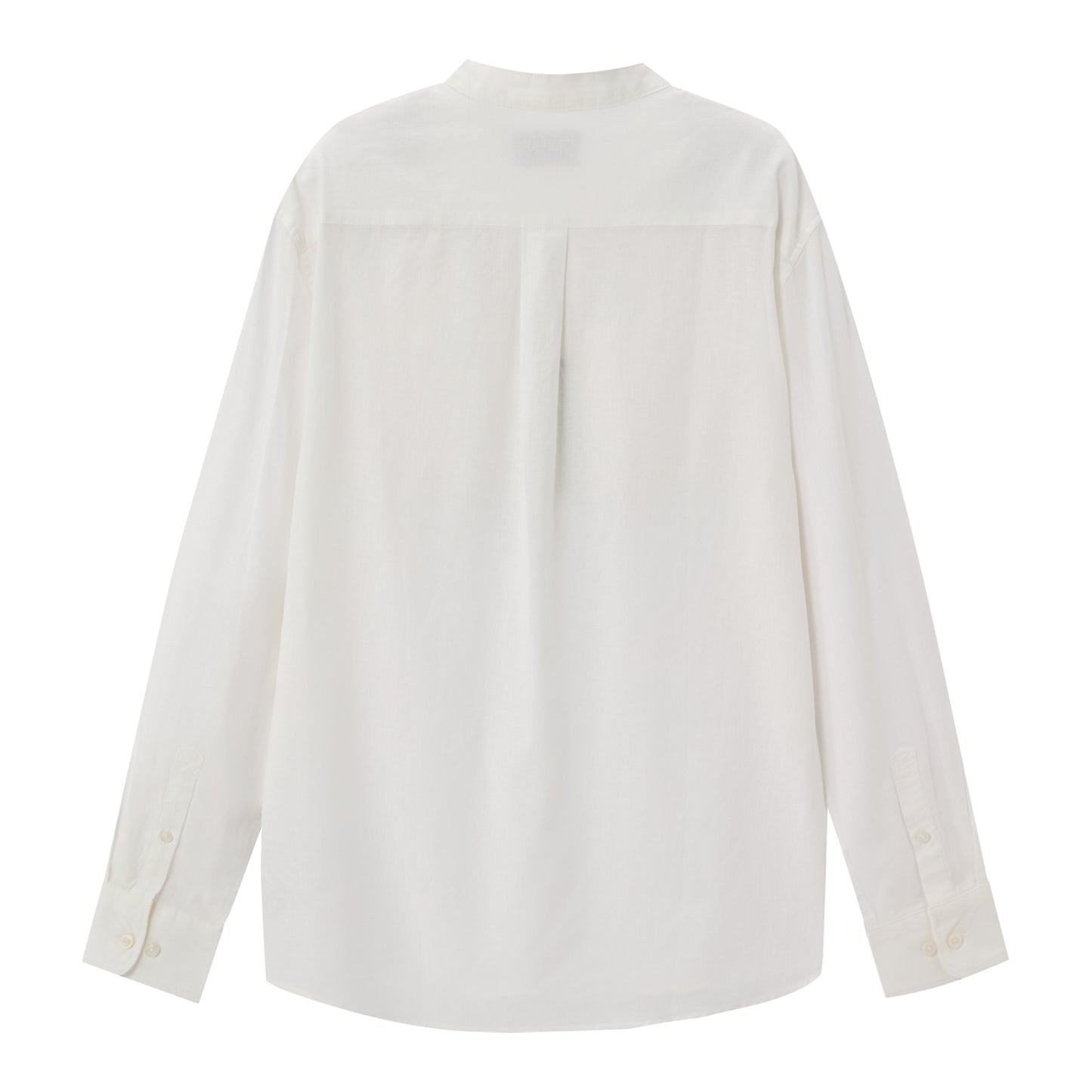 Men's Linen Cotton Poplin Shirt | Slim Fit, Band Collar