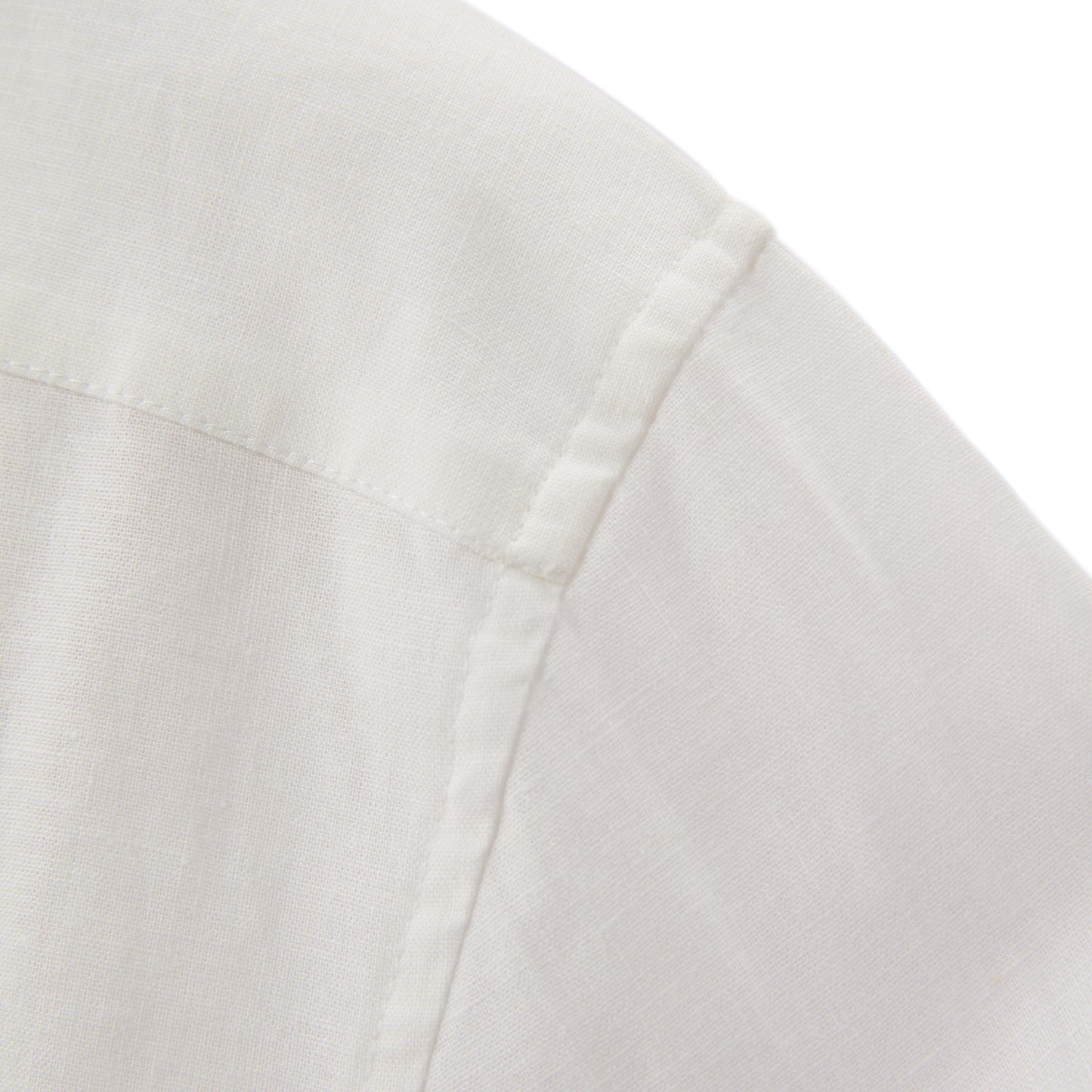 Men's Linen Cotton Poplin Shirt | Slim Fit, Band Collar
