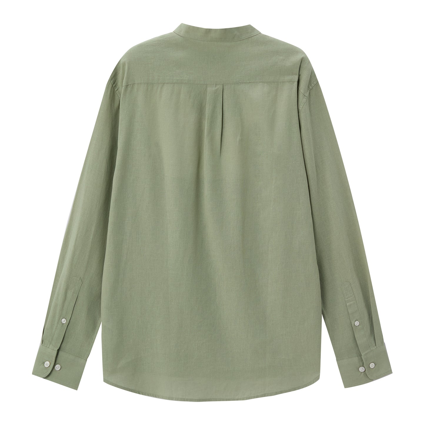 Men's Linen Cotton Poplin Shirt | Slim Fit, Band Collar