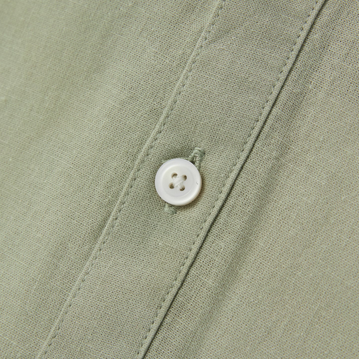 Men's Linen Cotton Poplin Shirt | Slim Fit, Band Collar