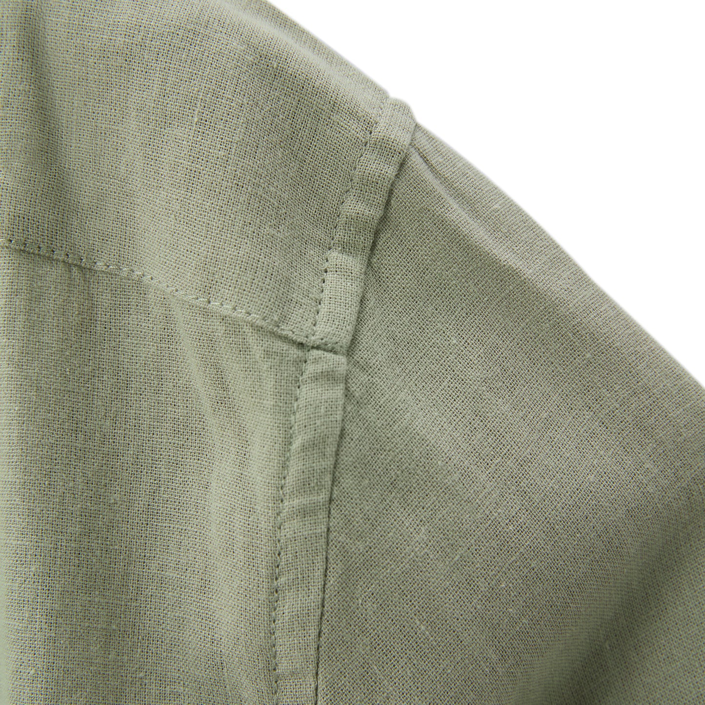 Men's Linen Cotton Poplin Shirt | Slim Fit, Band Collar