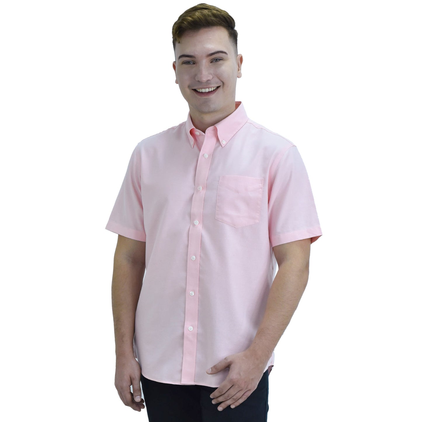 Men's Wrinkle Free Cotton Oxford Short Sleeve Shirt