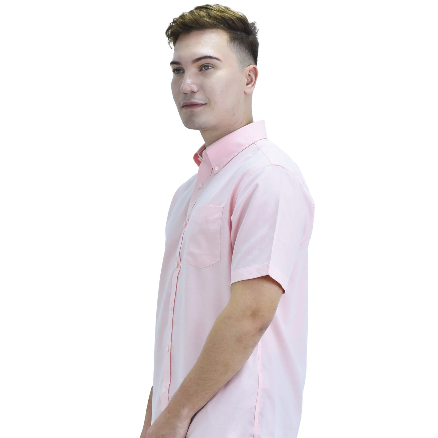 Men's Wrinkle Free Cotton Oxford Short Sleeve Shirt