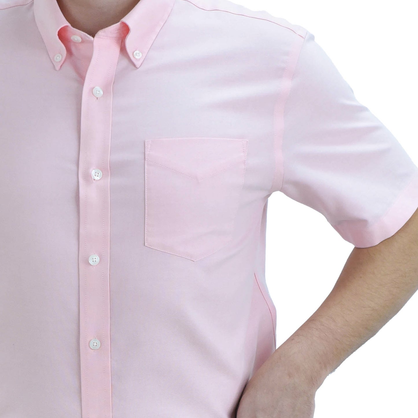 Men's Wrinkle Free Cotton Oxford Short Sleeve Shirt
