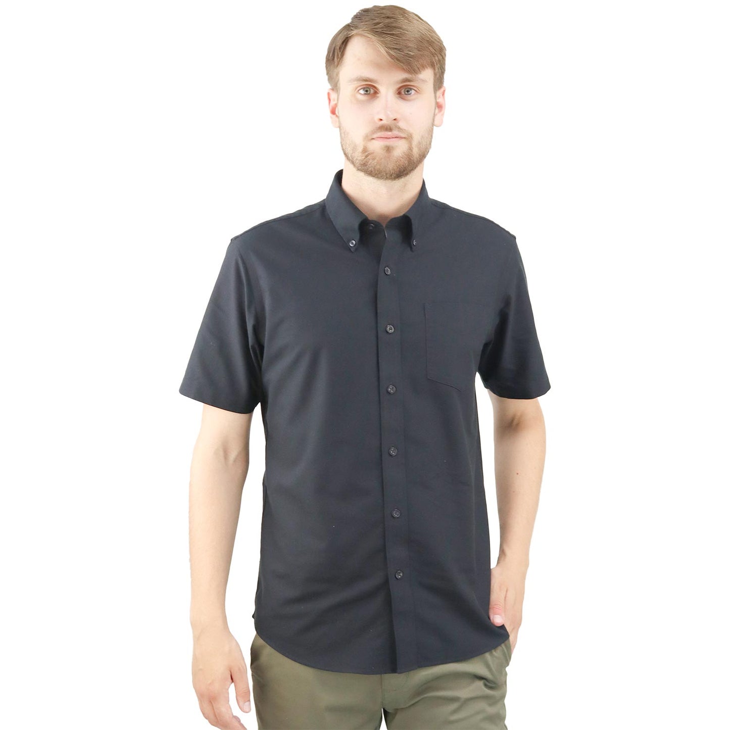 Men's Wrinkle Free Cotton Oxford Short Sleeve Shirt