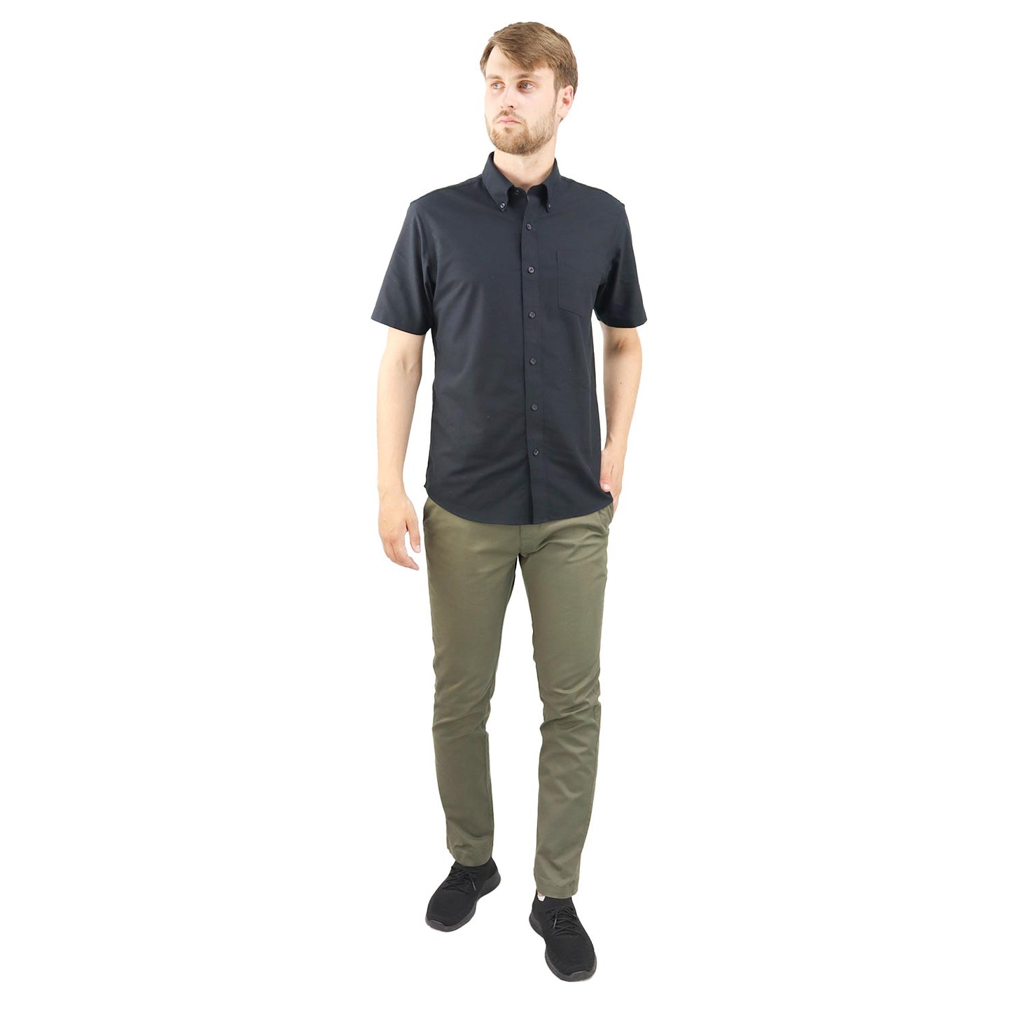 Men's Wrinkle Free Cotton Oxford Short Sleeve Shirt