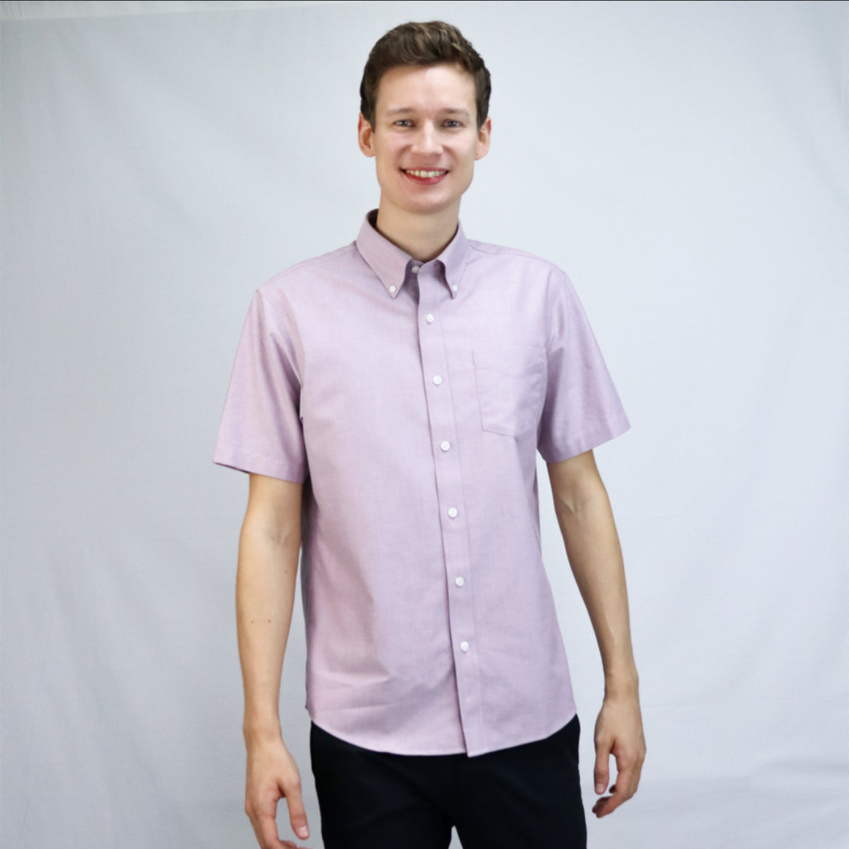 Men's Wrinkle Free Cotton Oxford Short Sleeve Shirt