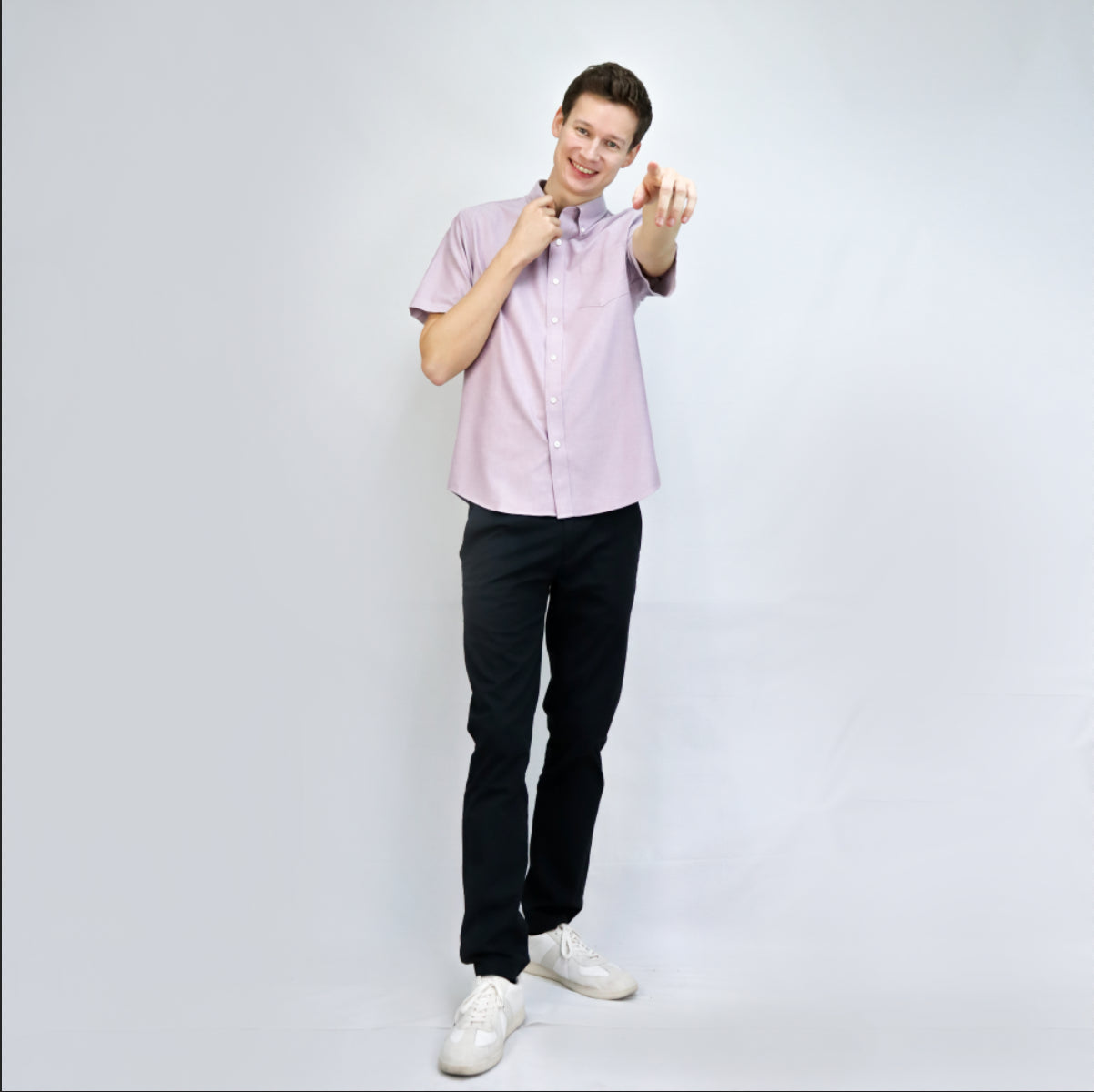 Men's Wrinkle Free Cotton Oxford Short Sleeve Shirt