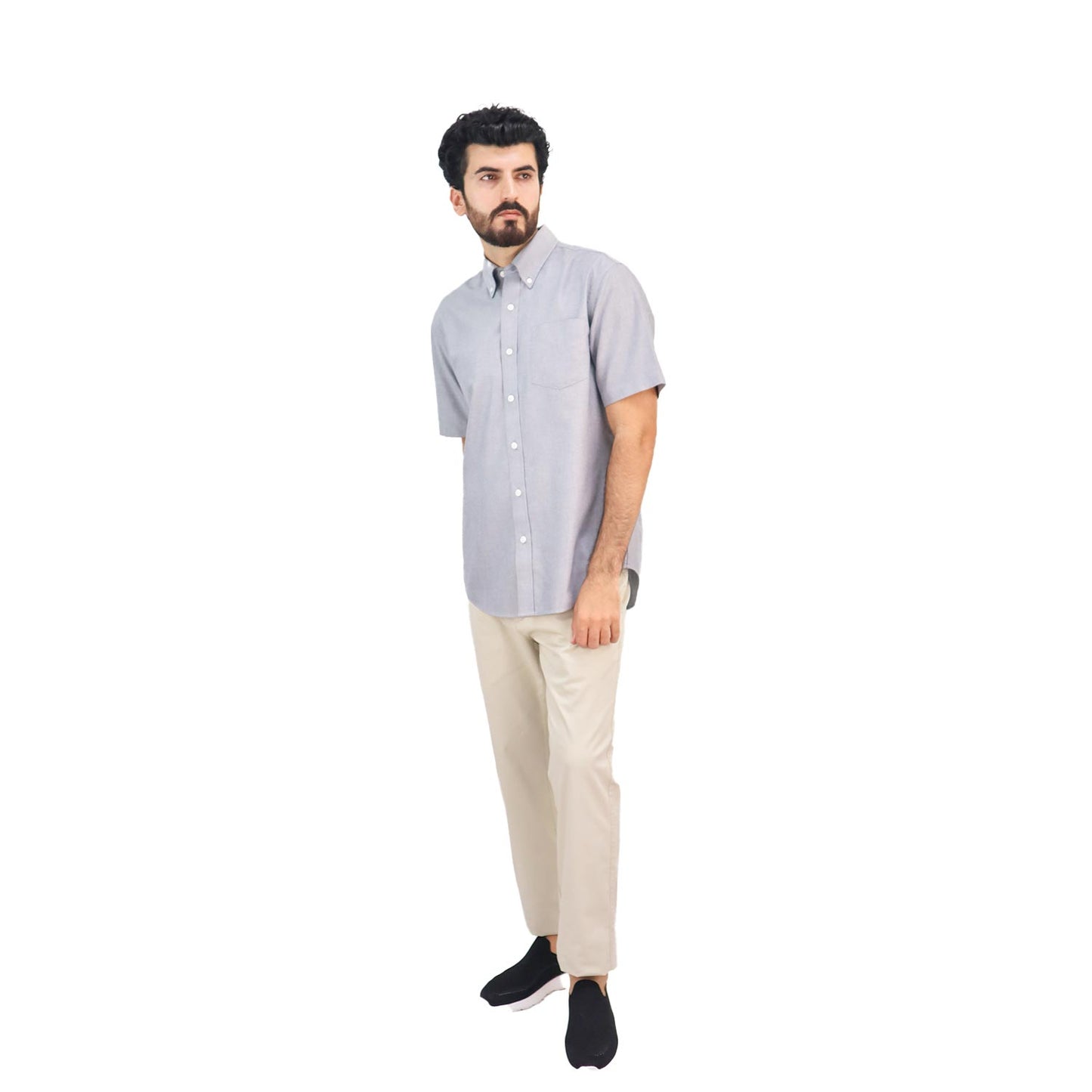 Men's Wrinkle Free Cotton Oxford Short Sleeve Shirt