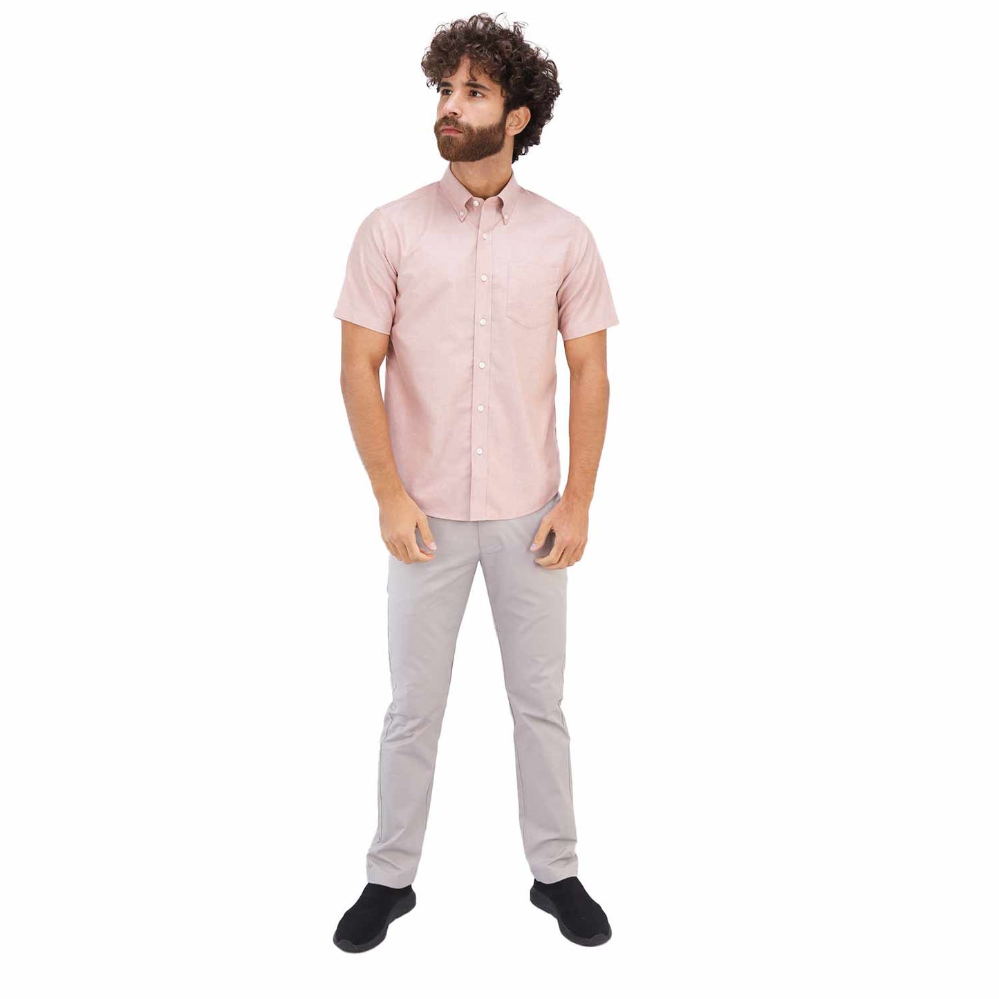 Men's Wrinkle Free Cotton Oxford Short Sleeve Shirt