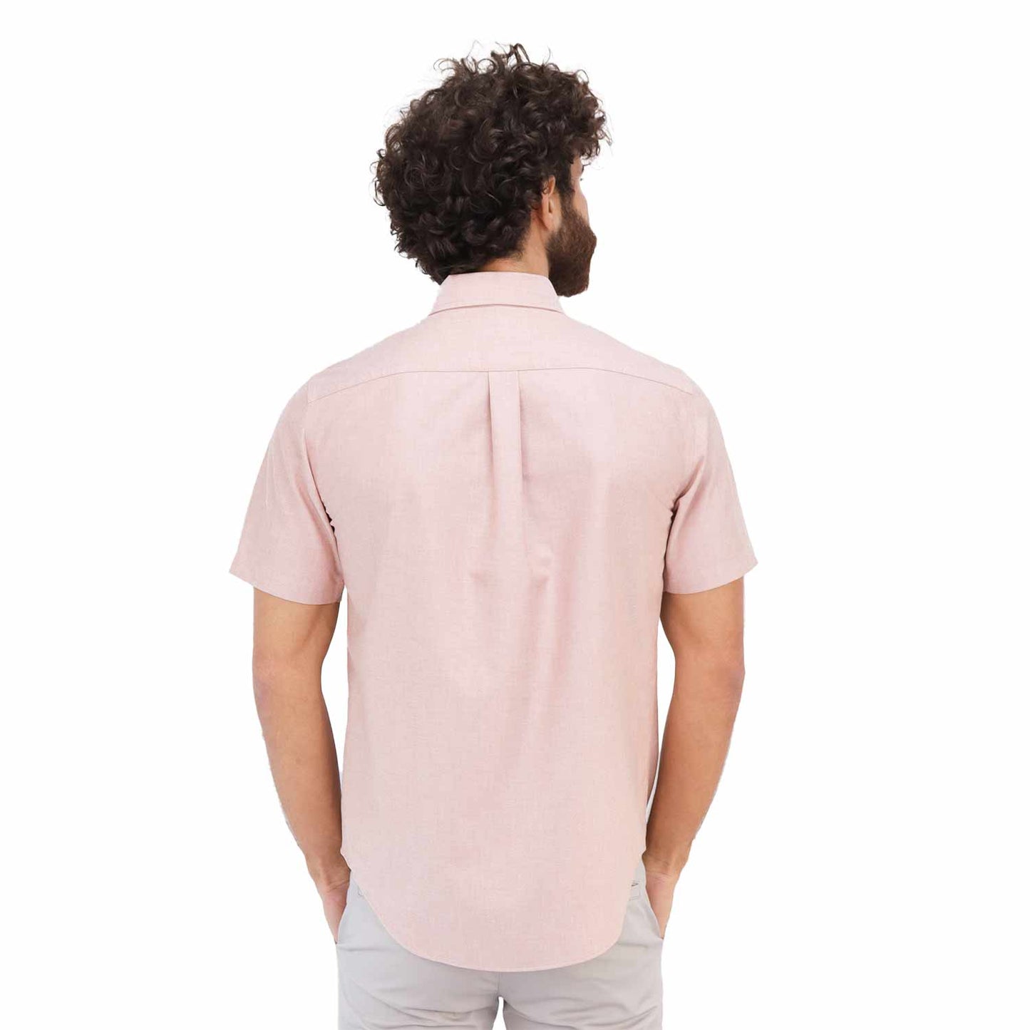 Men's Wrinkle Free Cotton Oxford Short Sleeve Shirt