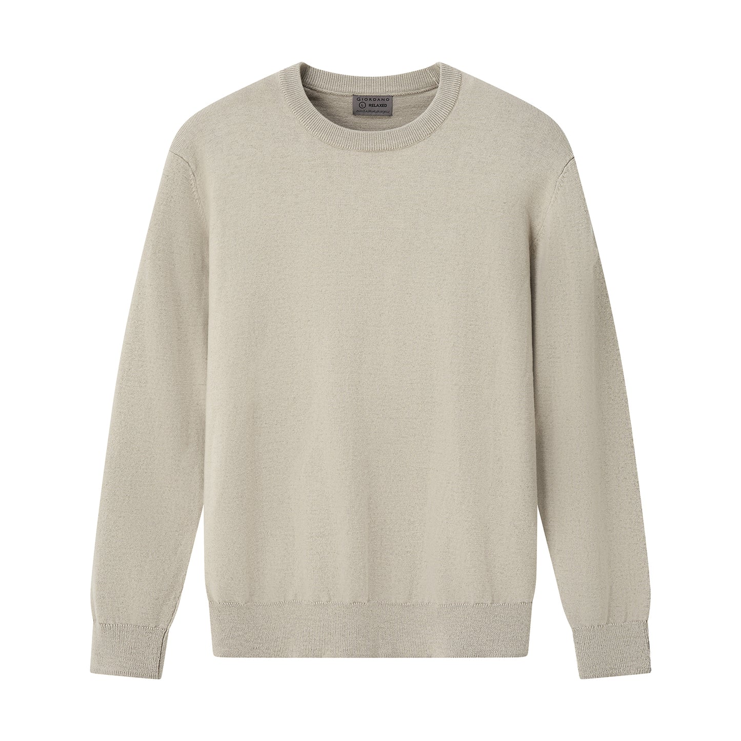 Men's Relaxed Fit Crew Neck Wool Blend Pullover