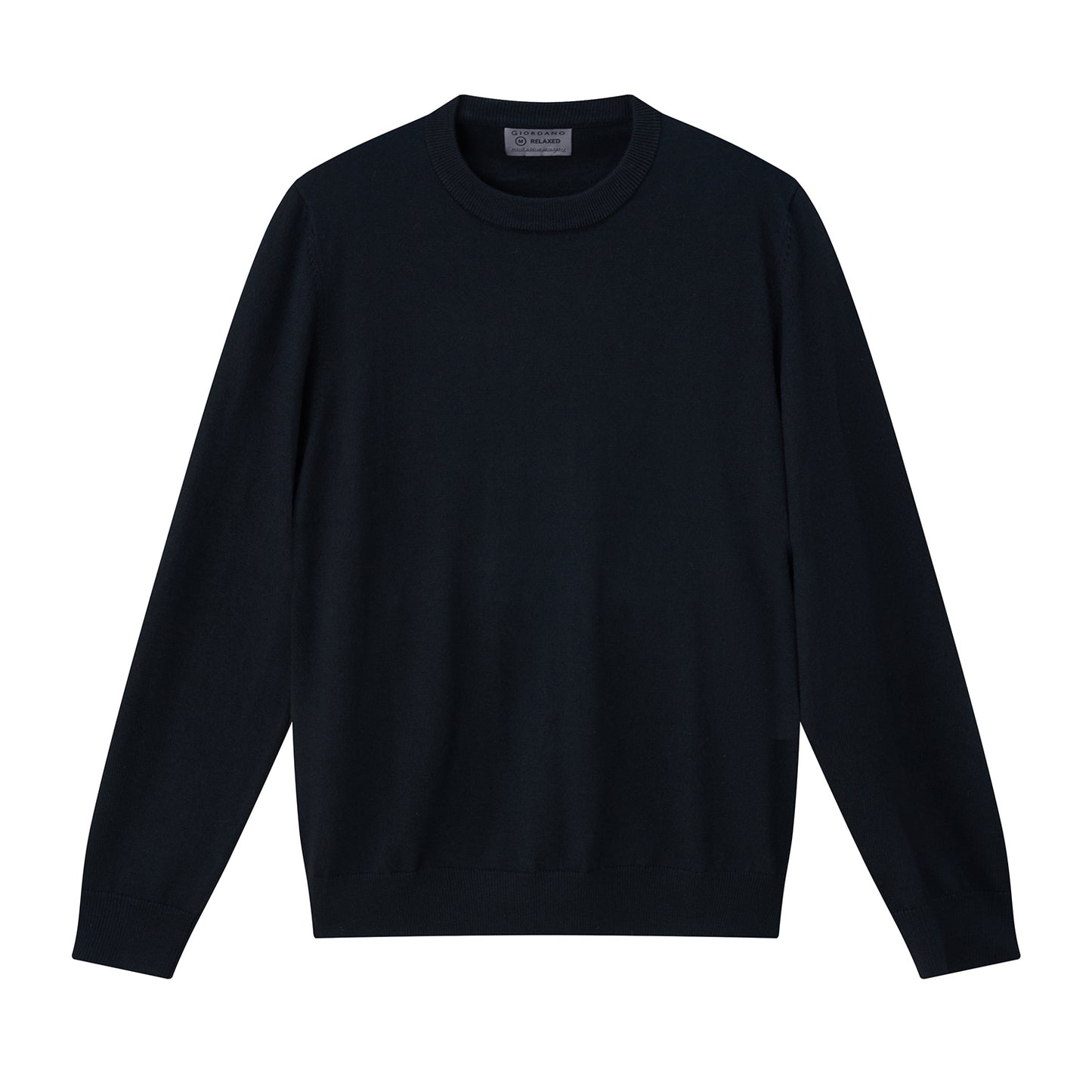 Men's Relaxed Fit Crew Neck Wool Blend Pullover
