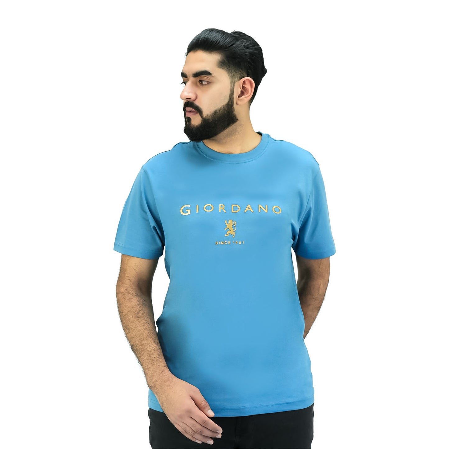Giordano Men's Short Sleeve Print Tee-Blue
