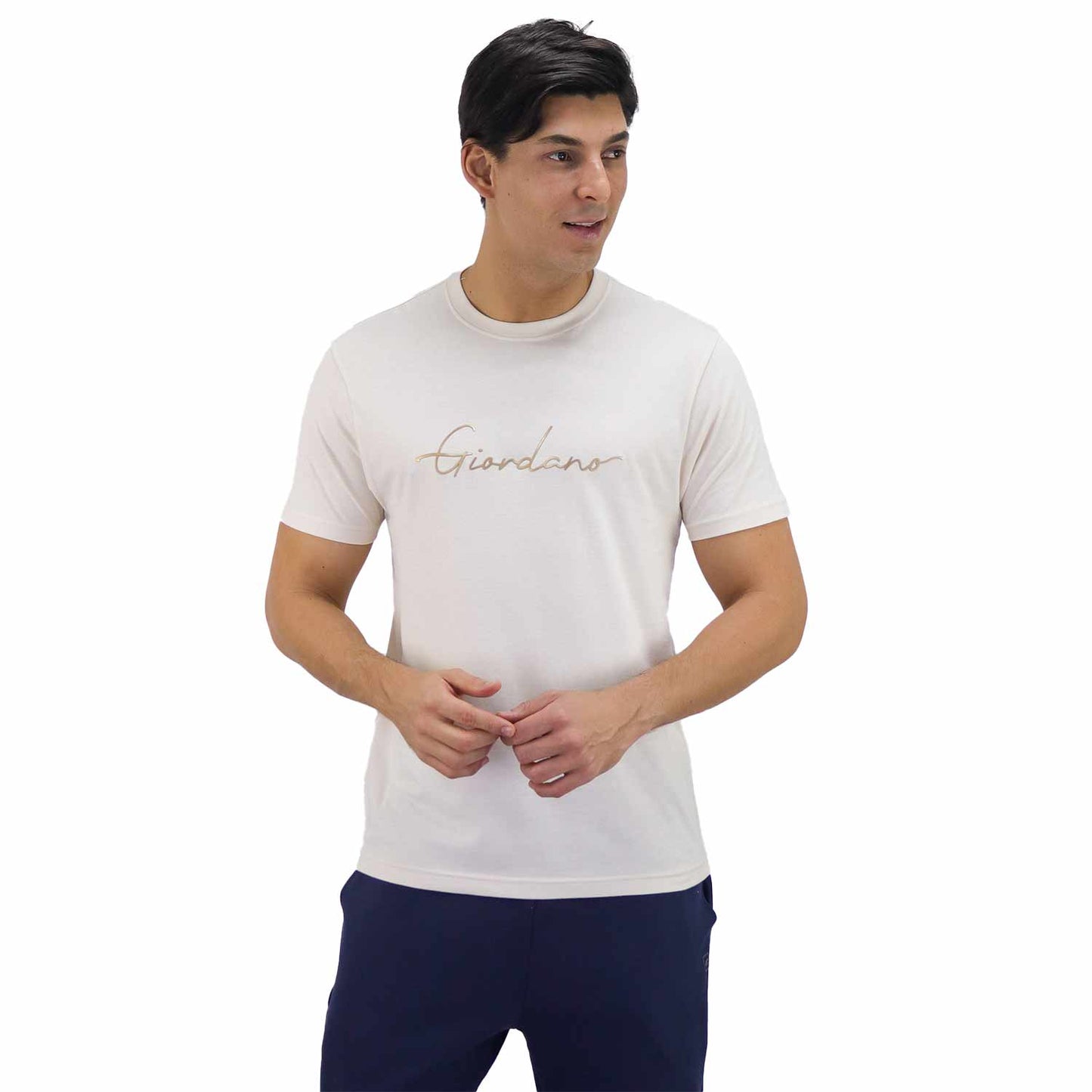Giordano Men's Print Tee-Brown