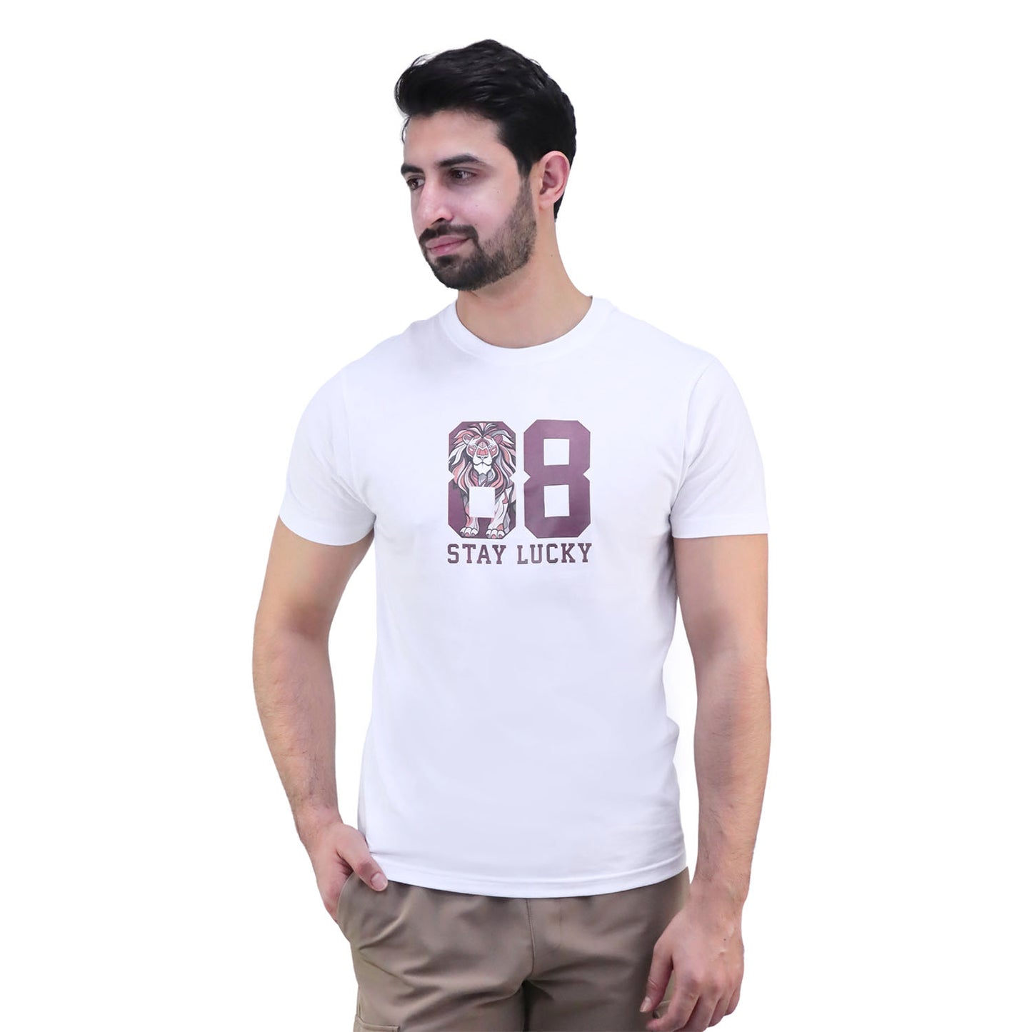 Giordano Men's Cotton Jersey Print Tee (Ai Tee)-White