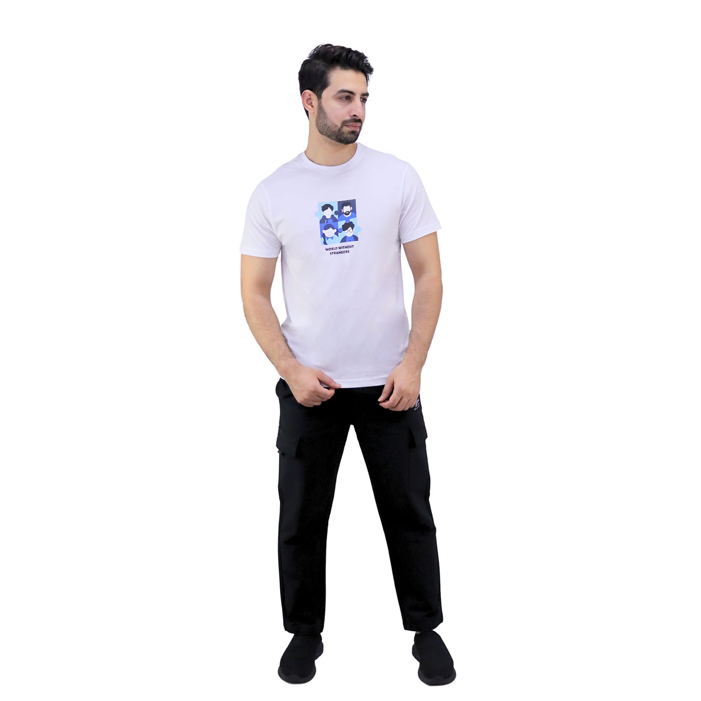 Men's Cotton Jersey Crewneck Short Sleeve Slim Fit Wws Print Tee