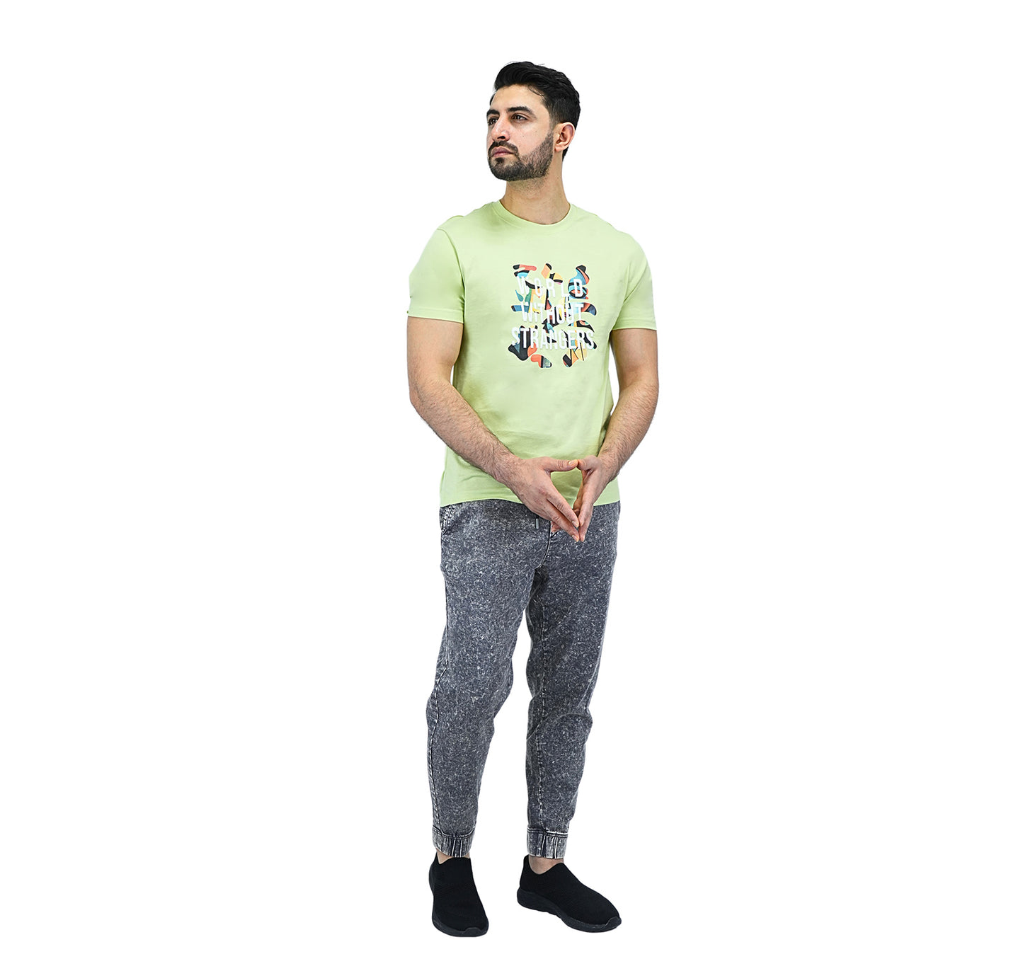 Men's Cotton Jersey Crewneck Short Sleeve Slim Fit Wws Print Tee