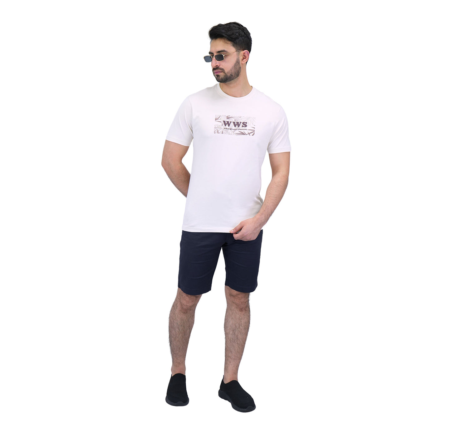 Men's Cotton Jersey Crewneck Short Sleeve Slim Fit Wws Print Tee