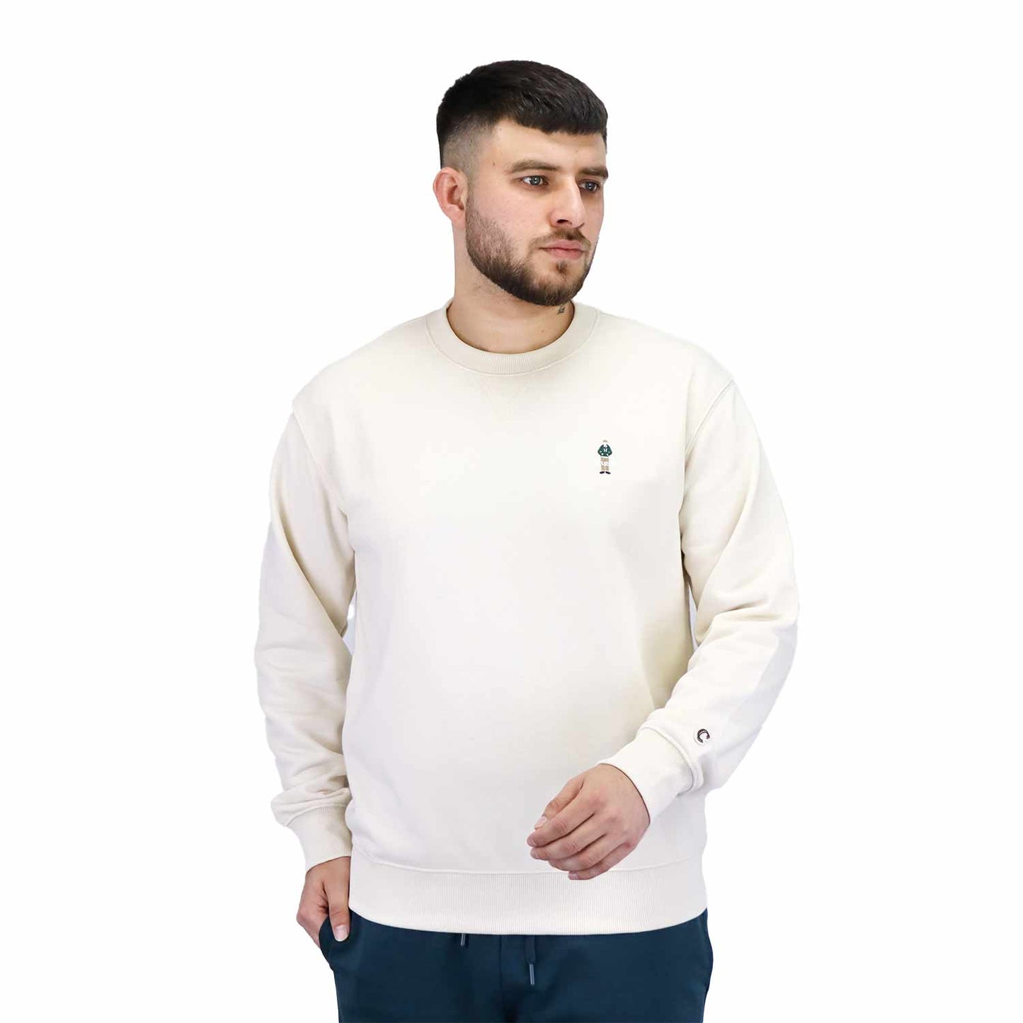 Men's Classic French Terry Crew Neck Long Sleeve Relaxed Fit Print Sweatshirt