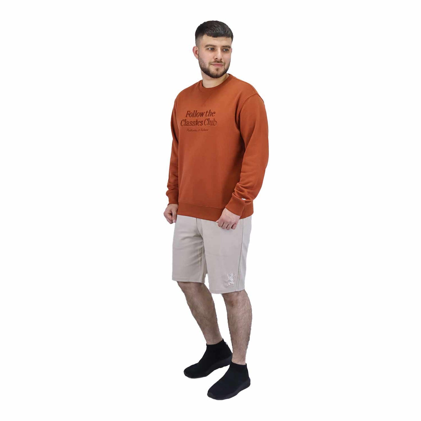 Men's Classic French Terry Crew Neck Long Sleeve Relaxed Fit Print Sweatshirt