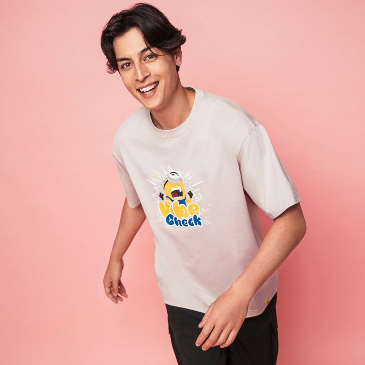 Men’S Relaxed Fit Cotton-Poly Crew Neck Print Tee | Minion Collection