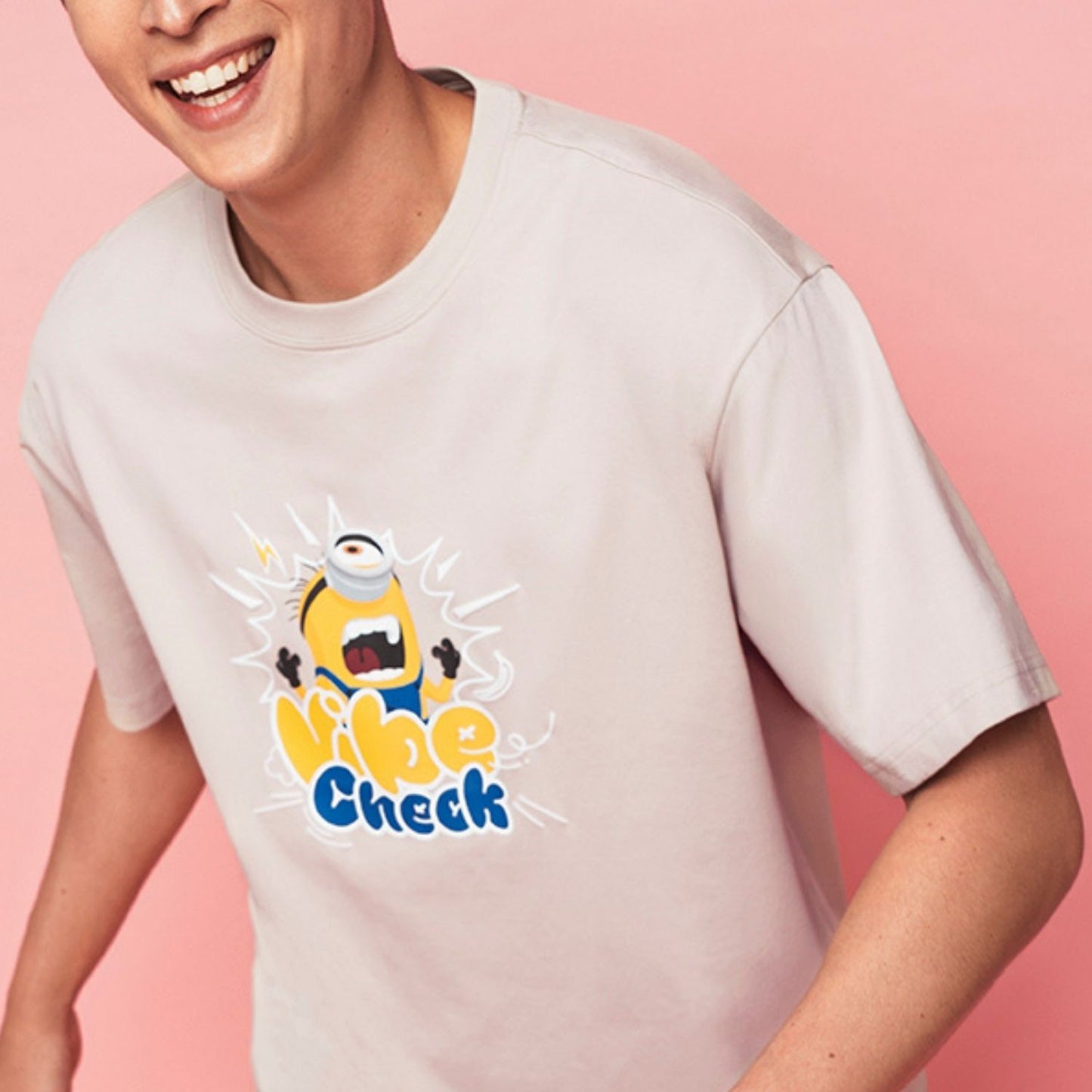 Men’S Relaxed Fit Cotton-Poly Crew Neck Print Tee | Minion Collection