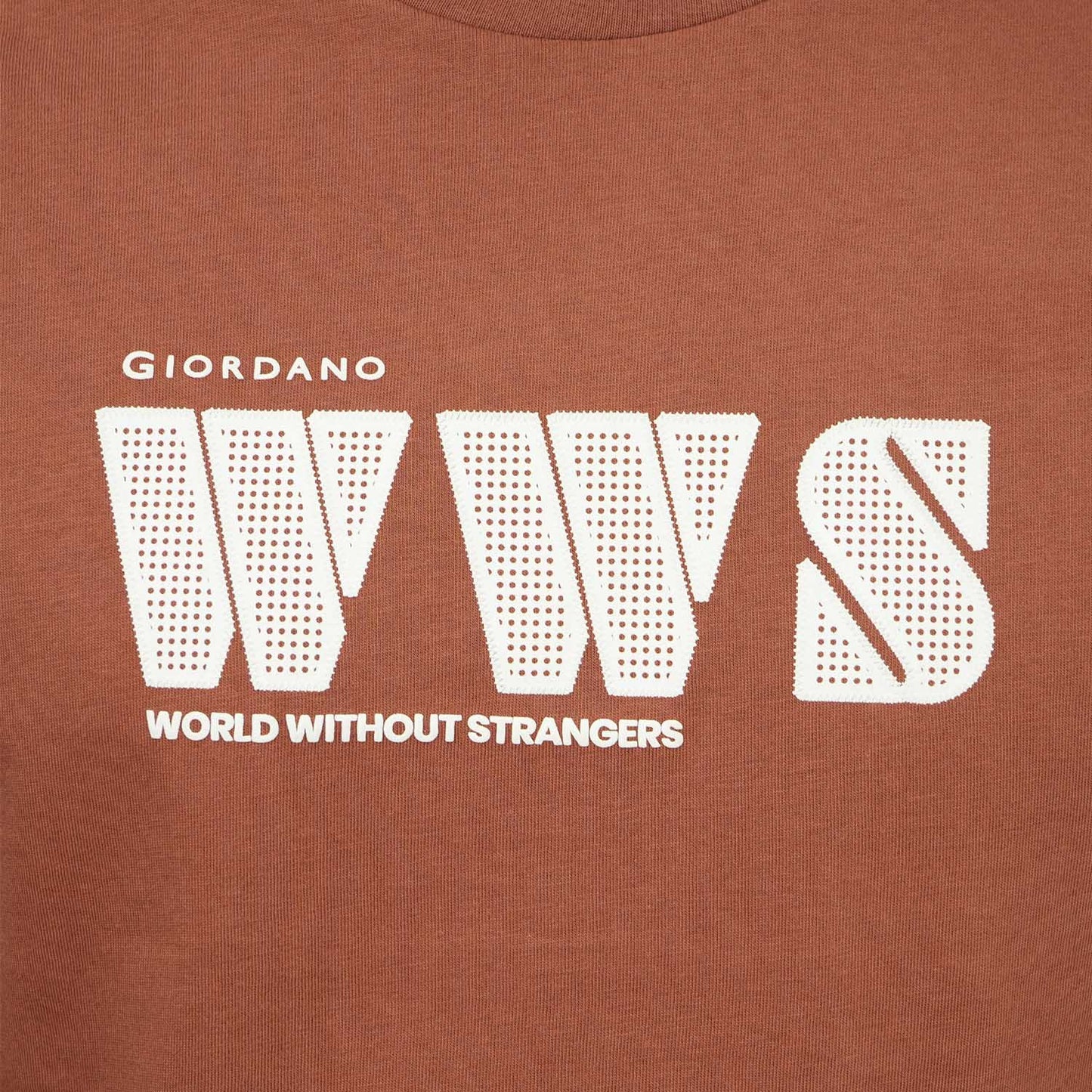 Men's World Without Strangers Print Tee - Slim Fit, Crew Neck, Cotton