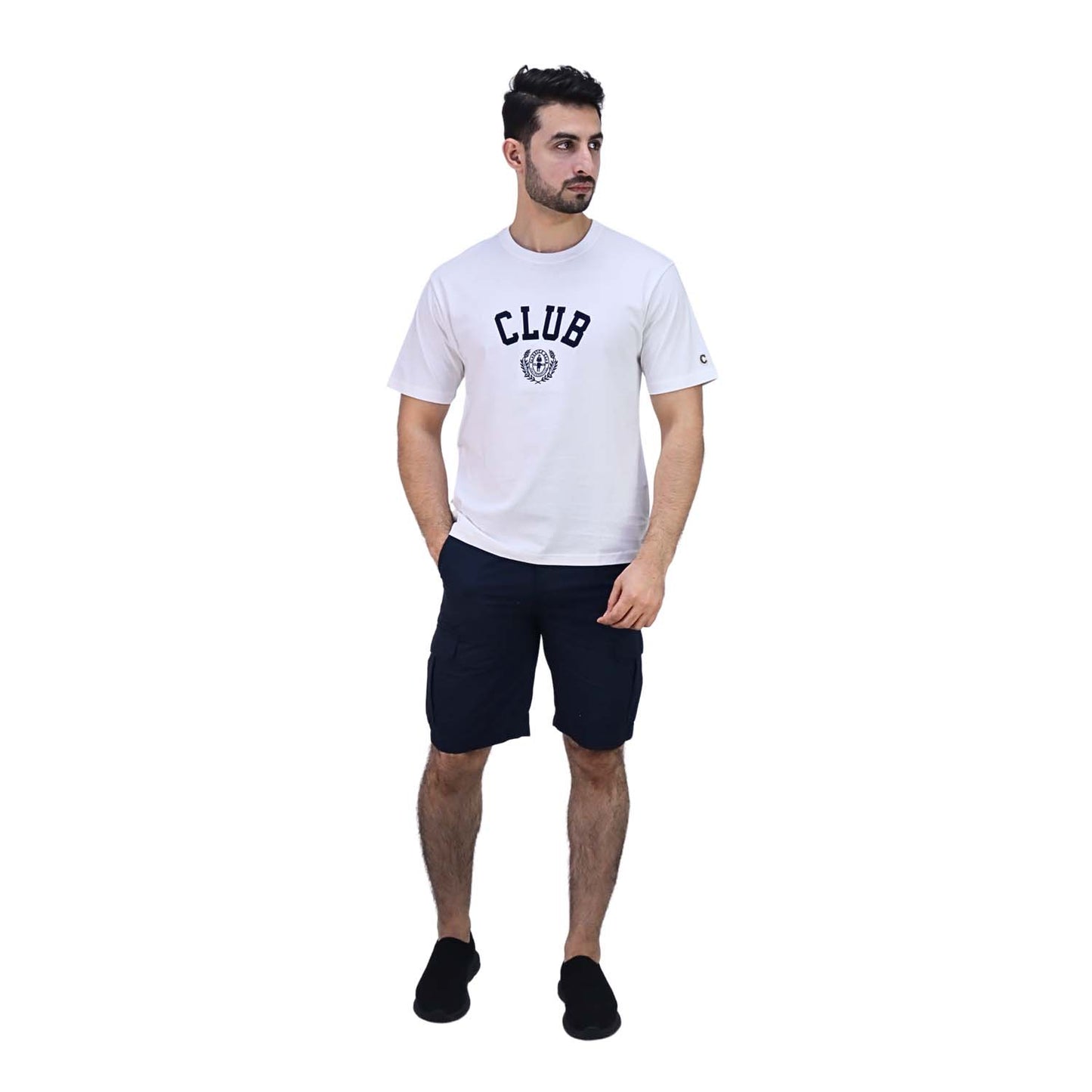 Men’S Twill Mid Rise Elastic Waist Bermuda Shorts