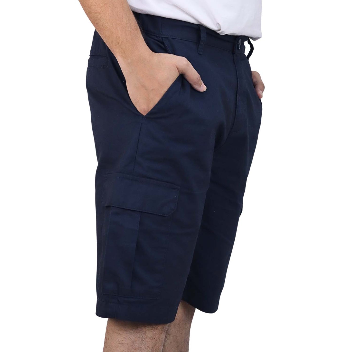 Men’S Twill Mid Rise Elastic Waist Bermuda Shorts