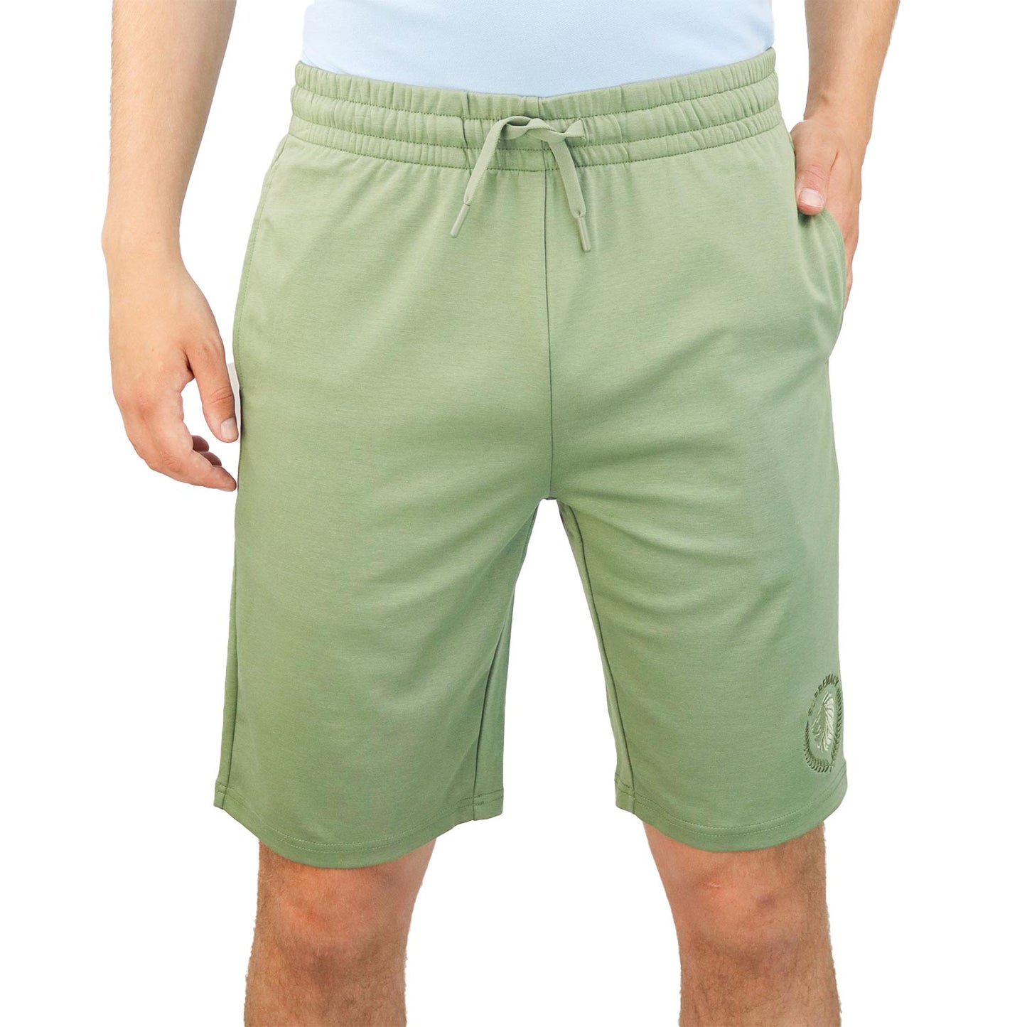 Giordano Men's Embroidery Shorts-Green