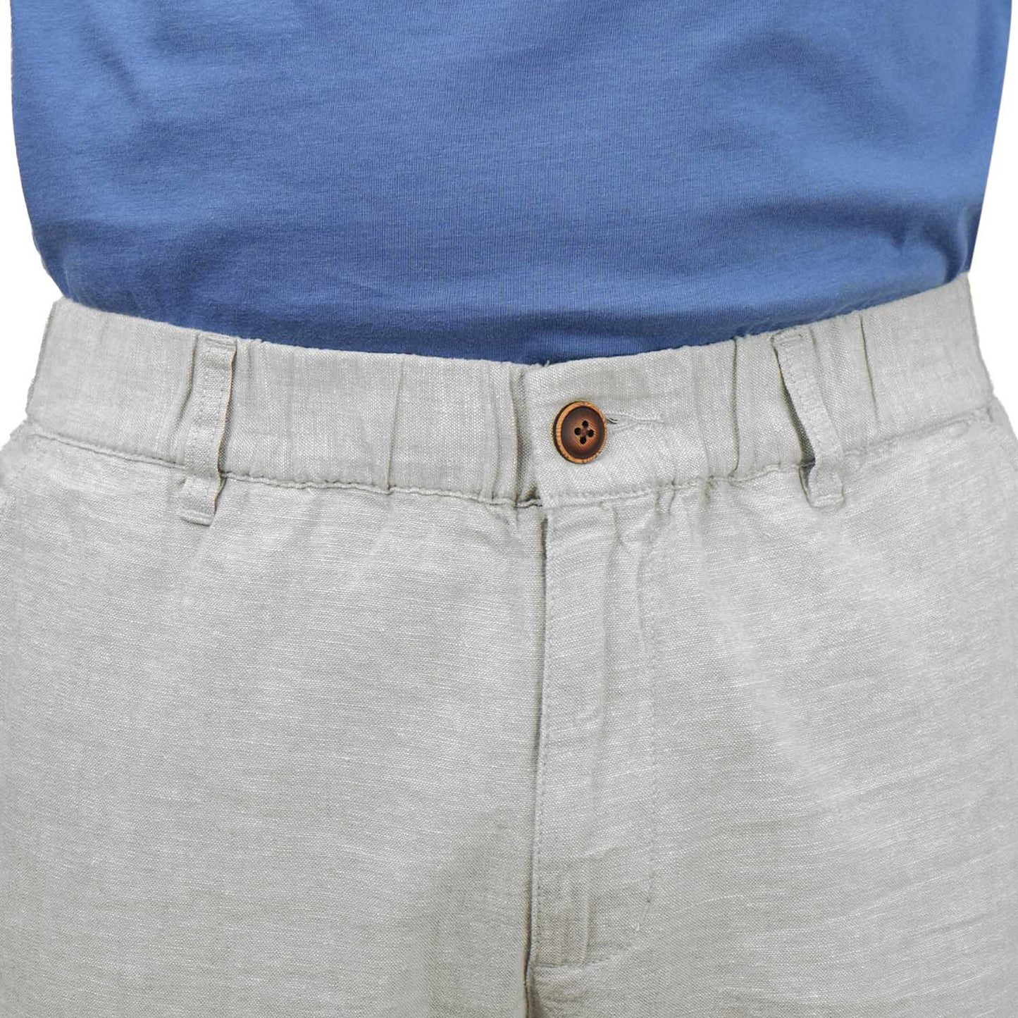 Men's Linen Cotton Bermuda Shorts: Slim Fit, Elastic Waist