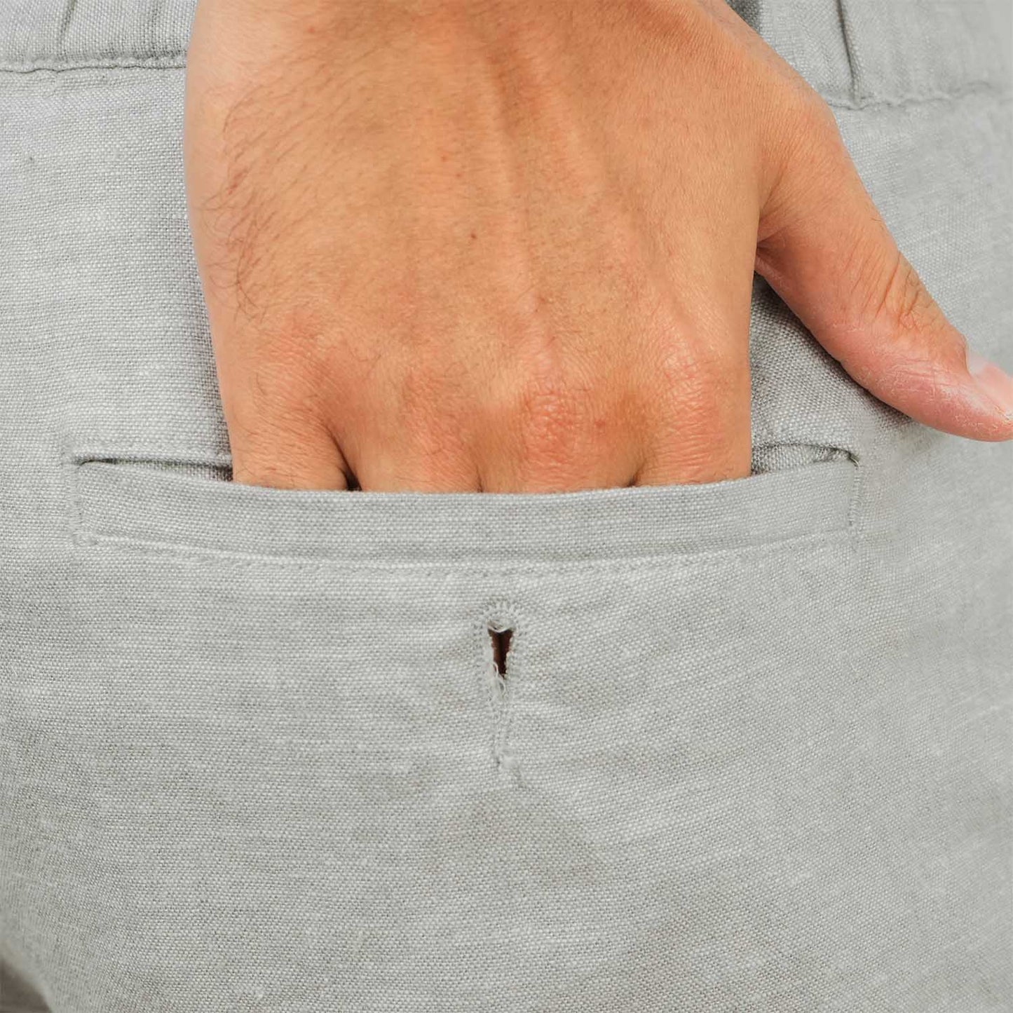 Men's Linen Cotton Bermuda Shorts: Slim Fit, Elastic Waist