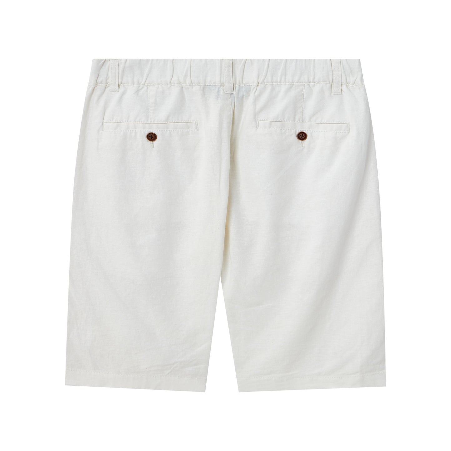 Men's Linen Cotton Bermuda Shorts: Slim Fit, Elastic Waist