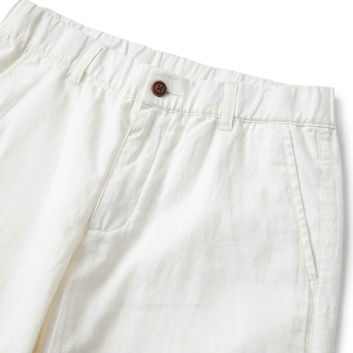 Men's Linen Cotton Bermuda Shorts: Slim Fit, Elastic Waist