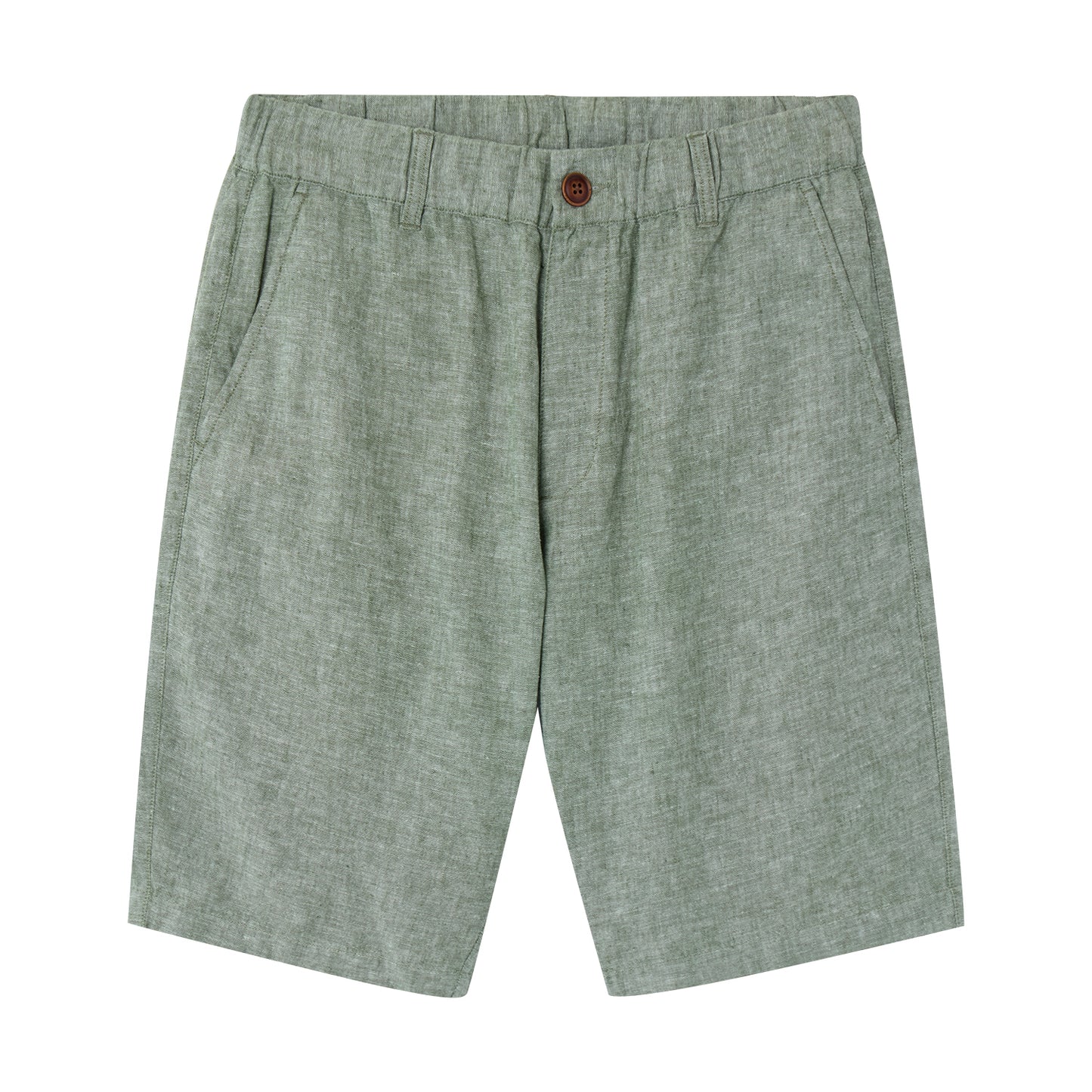 Giordano Men's Linen Cotton Bermuda Shorts: Slim Fit, Elastic Waist-Multicolor